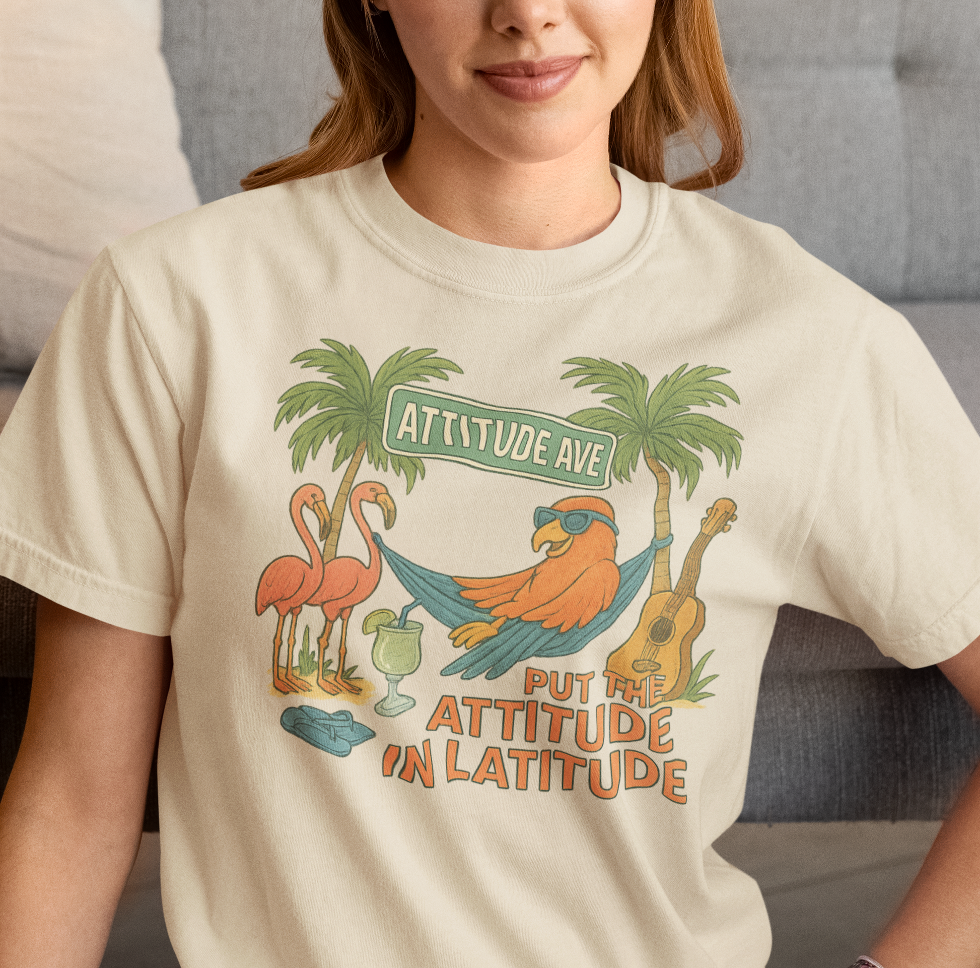 Attitude ave design  T-Shirt, Summer Vibes Tee, Beachwear, Vacation Shirt, Funny Graphic Tee, Unisex Casual Wear