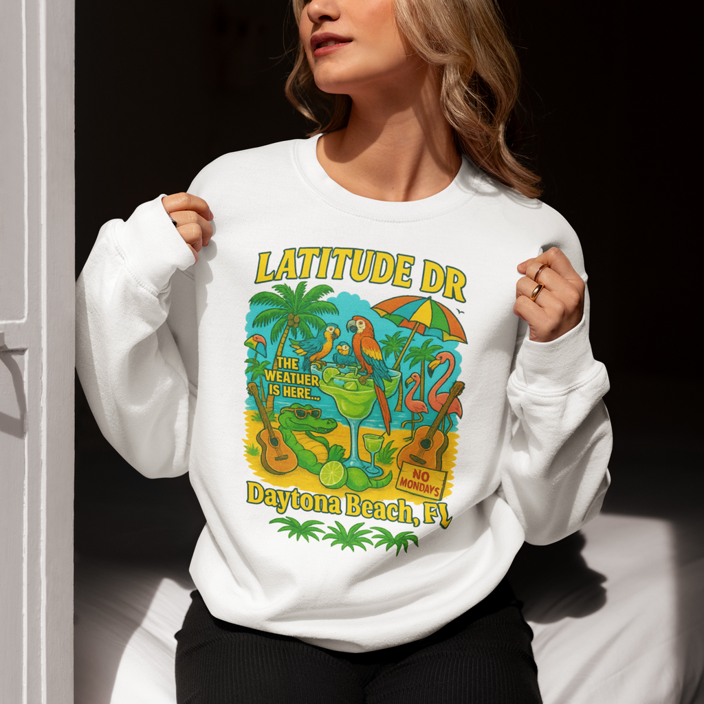 Latitude Dr   sweatshirt Fun Beachwear, Unisex Gift, Summer Casual, Travel Apparel Gildan 18000 soft lined sweatshirt
