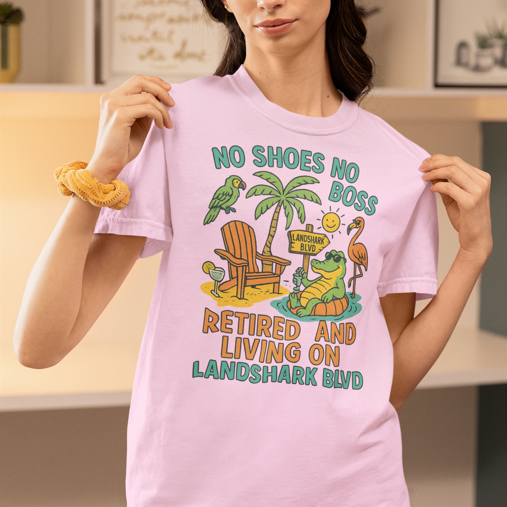 Landshark BLVD  T-Shirt, Summer Vibes Tee, Beachwear, Vacation Shirt, Funny Graphic Tee, Unisex Casual Wear