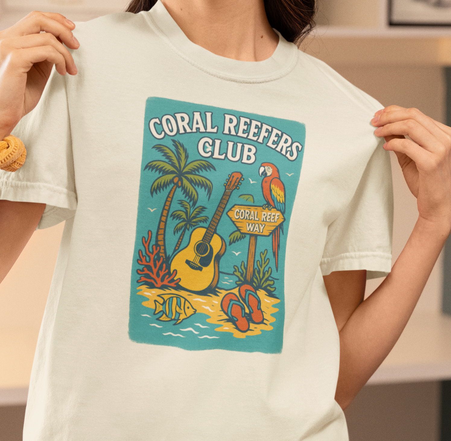 Coral Reefers Way  T-Shirt, Summer Vibes Tee, Beachwear, Vacation Shirt, Funny Graphic Tee, Unisex Casual Wear