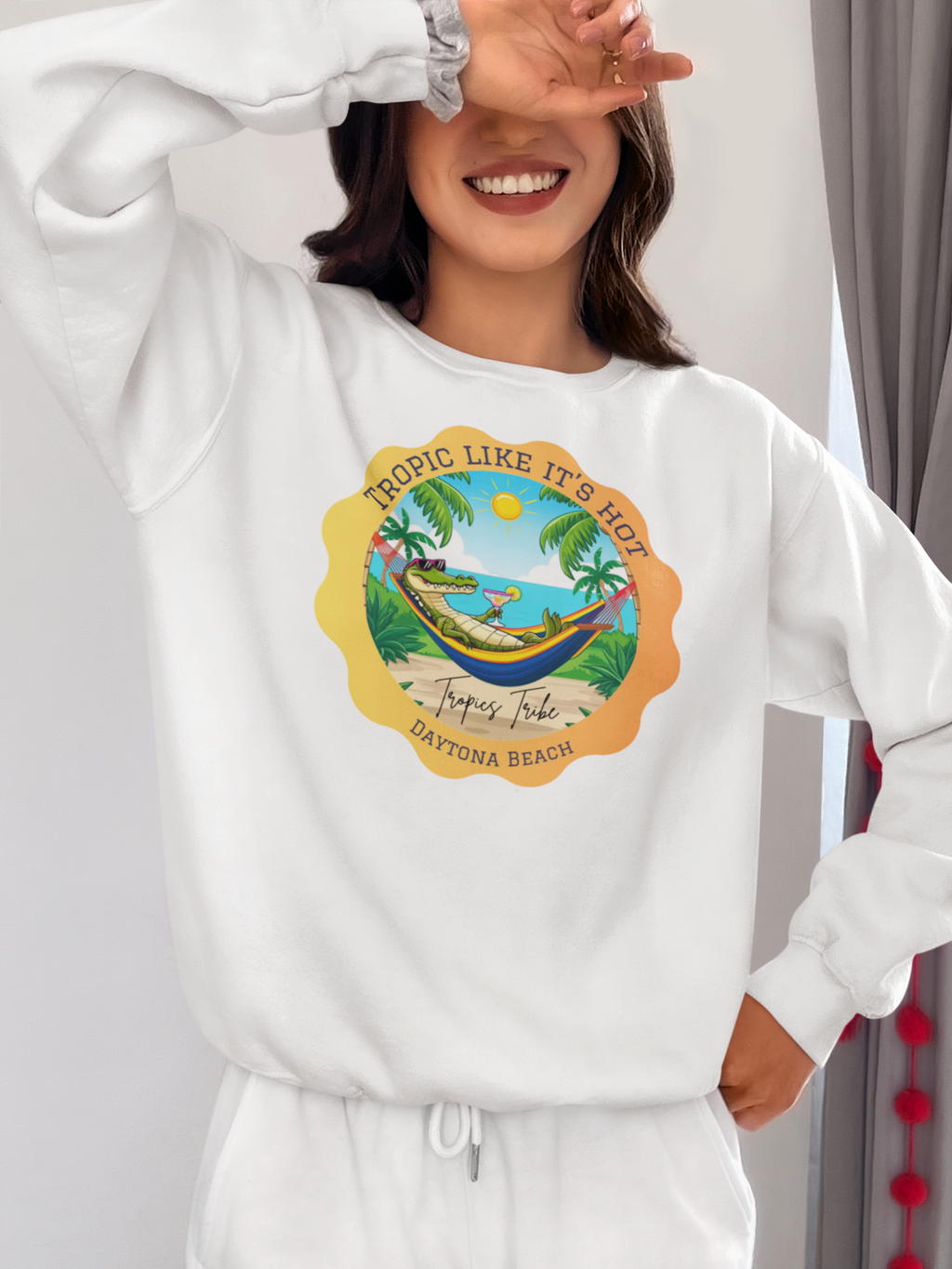 Tropics Ave sweatshirt Fun Beachwear, Unisex Gift, Summer Casual, Travel Apparel