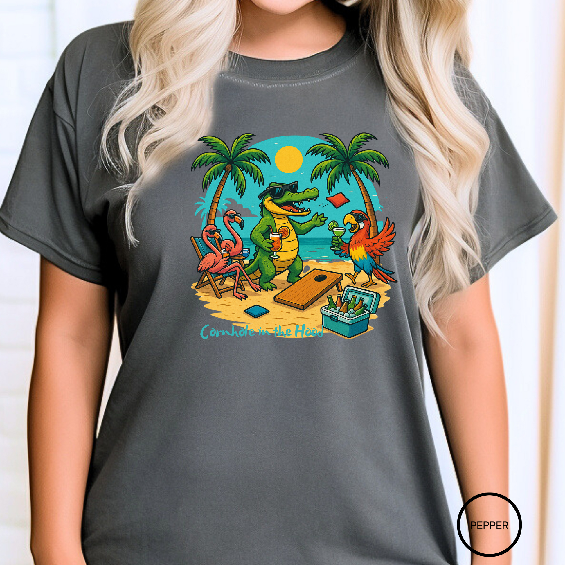 Cornhole in the Hood  T shirt  Comfort colors 1717