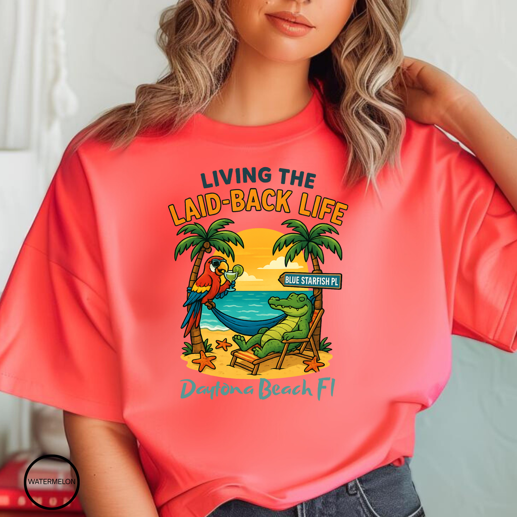 Blue Starfish Pl Living the Laid-Back Life T-Shirt