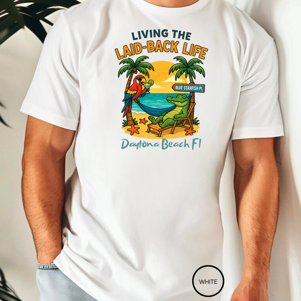 Blue Starfish Pl Living the Laid-Back Life T-Shirt
