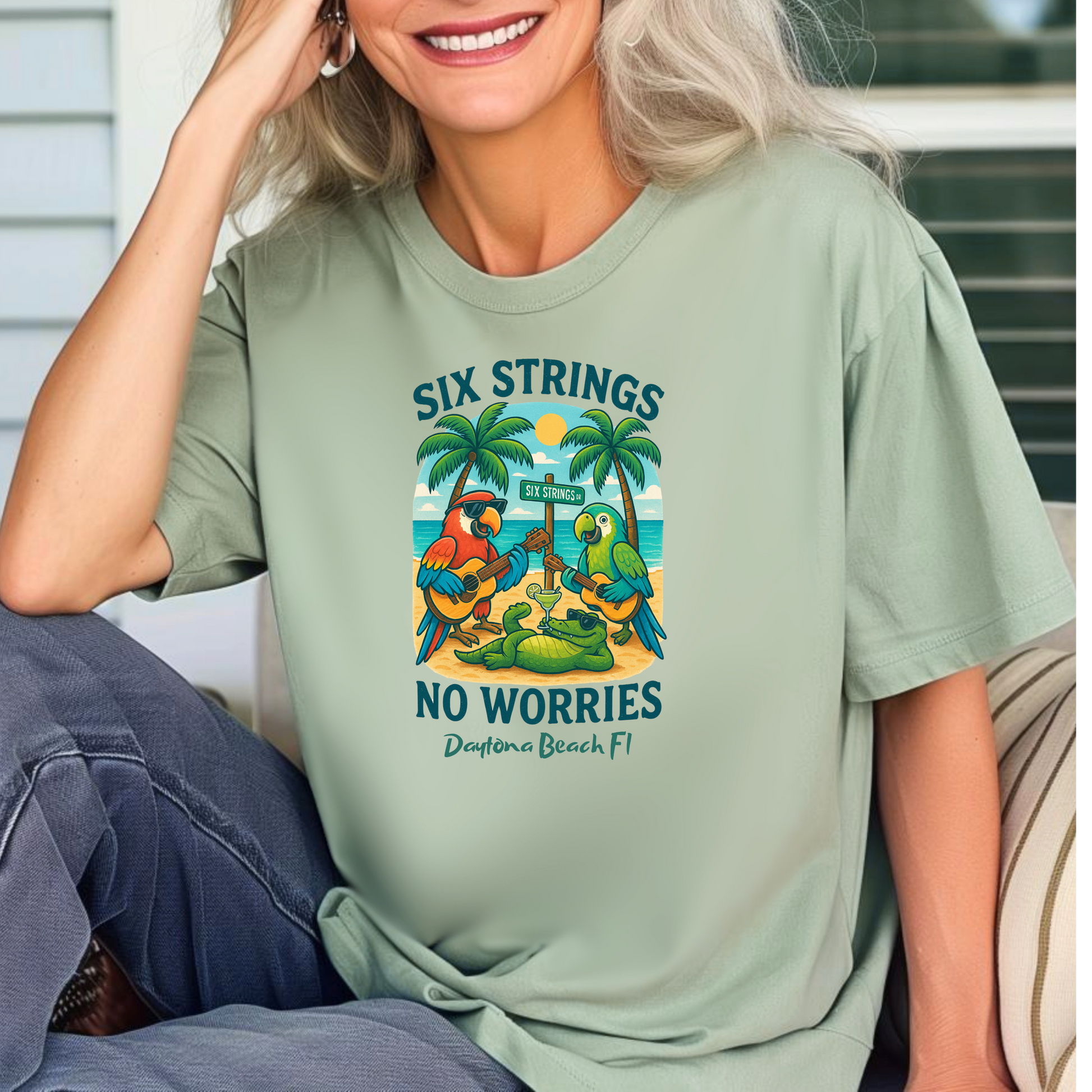 Six String Dr  Jimmy Buffet Style T-Shirt 1717 comfort colors