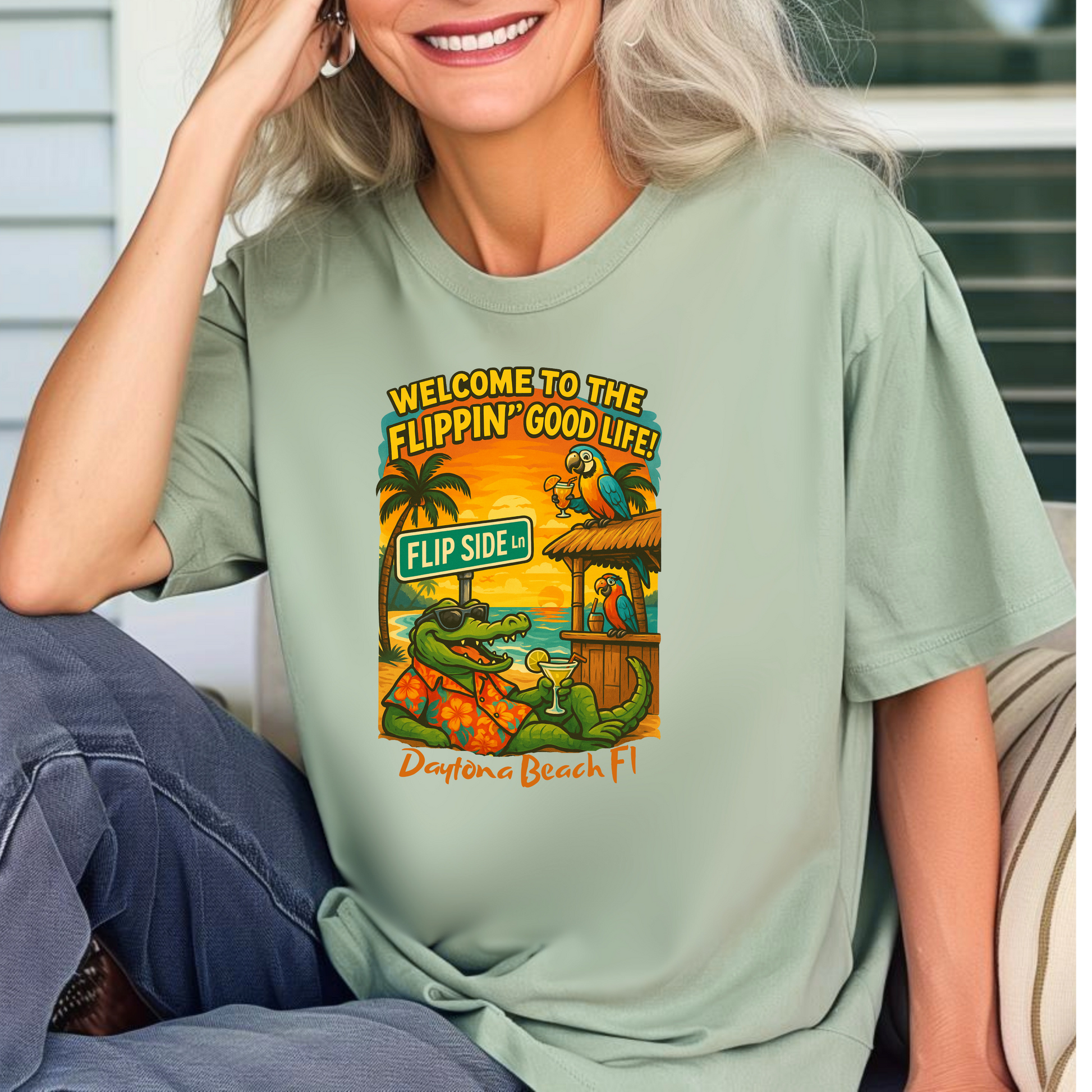 Flip Side Ln   Jimmy Buffet Style T-Shirt