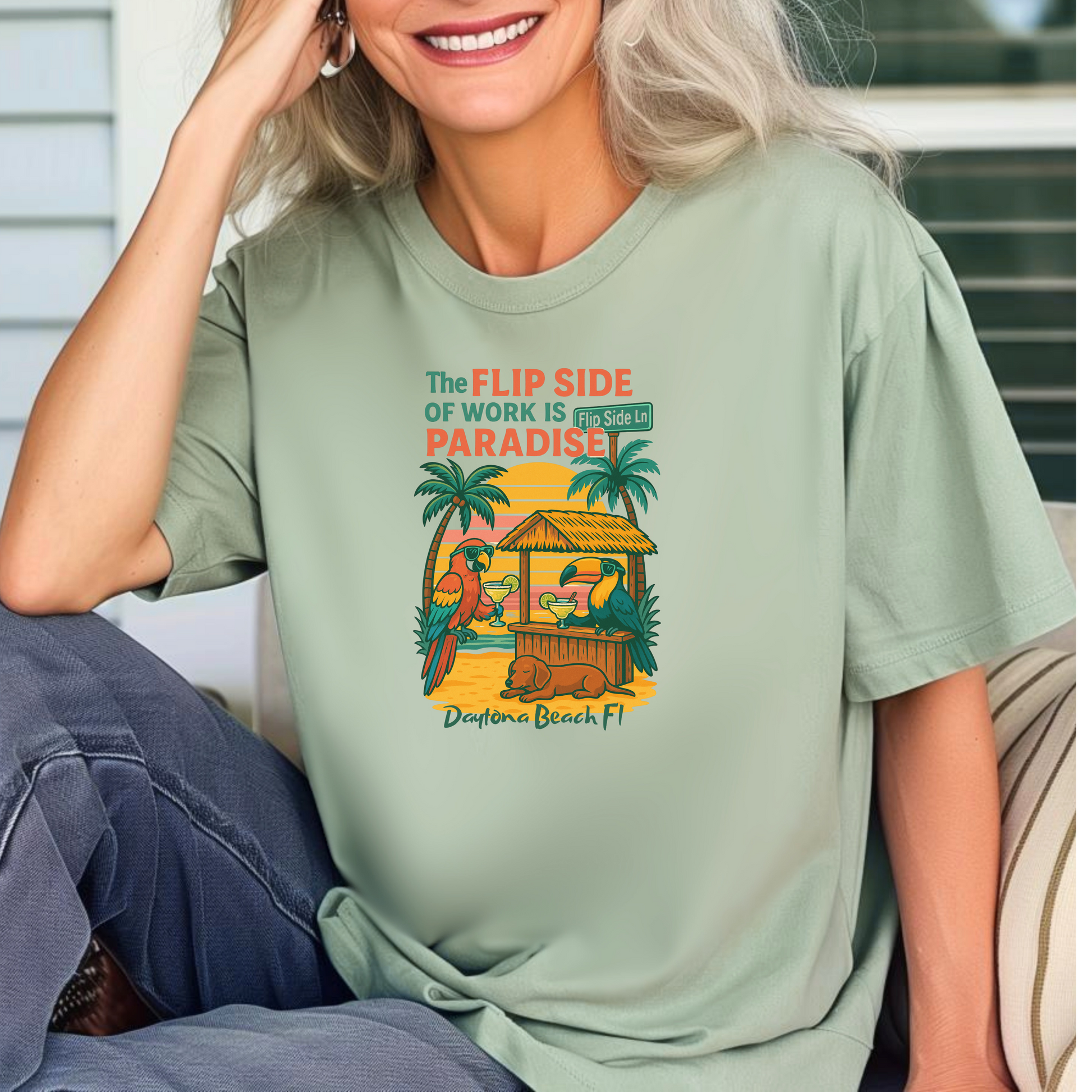 Flip Side Ln   Jimmy Buffet Style T-Shirt
