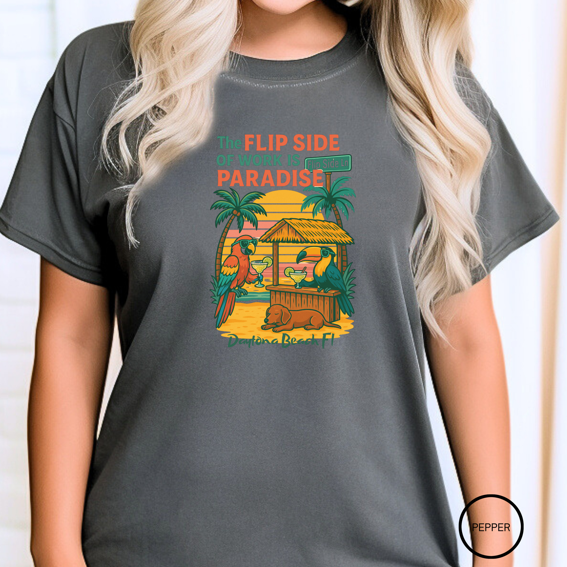 Flip Side Ln   Jimmy Buffet Style T-Shirt