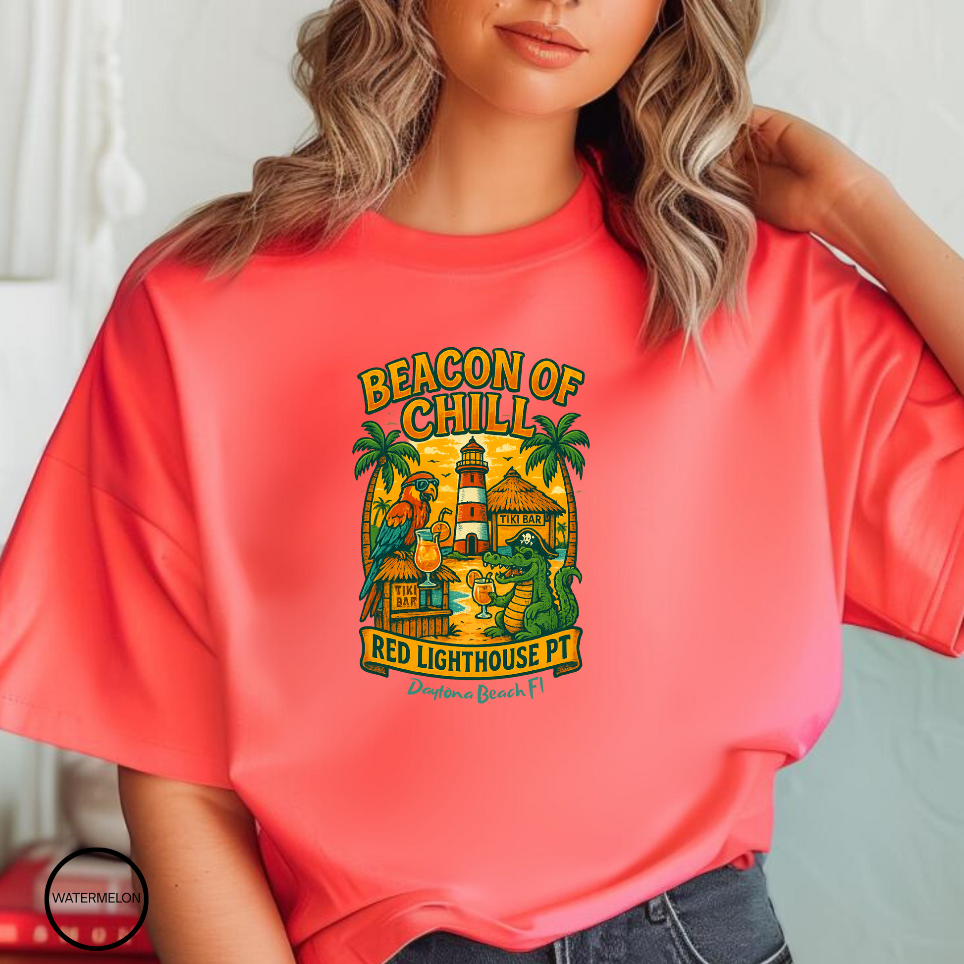 Red Lighthouse Pt  Jimmy Buffet Style T-Shirt