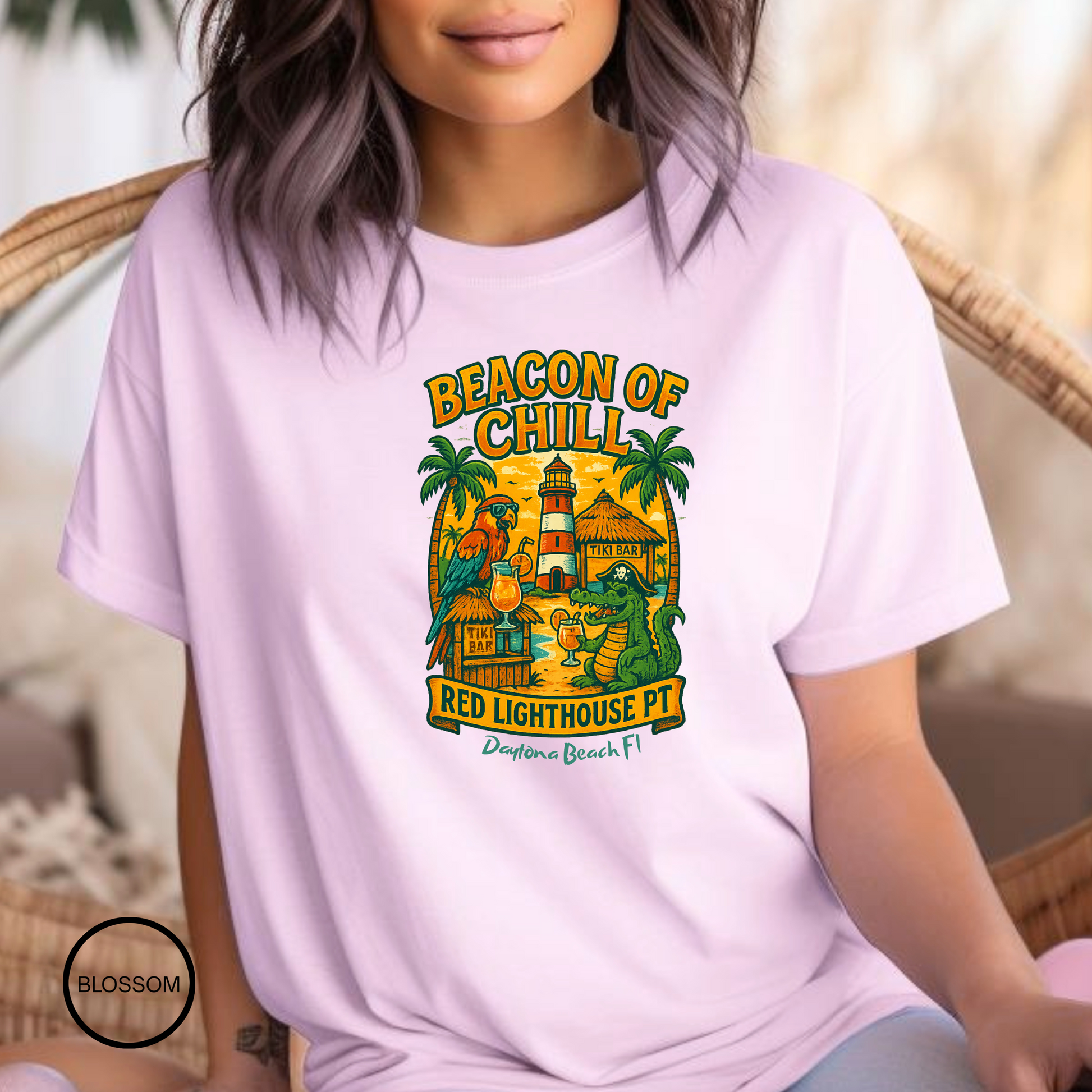 Red Lighthouse Pt  Jimmy Buffet Style T-Shirt