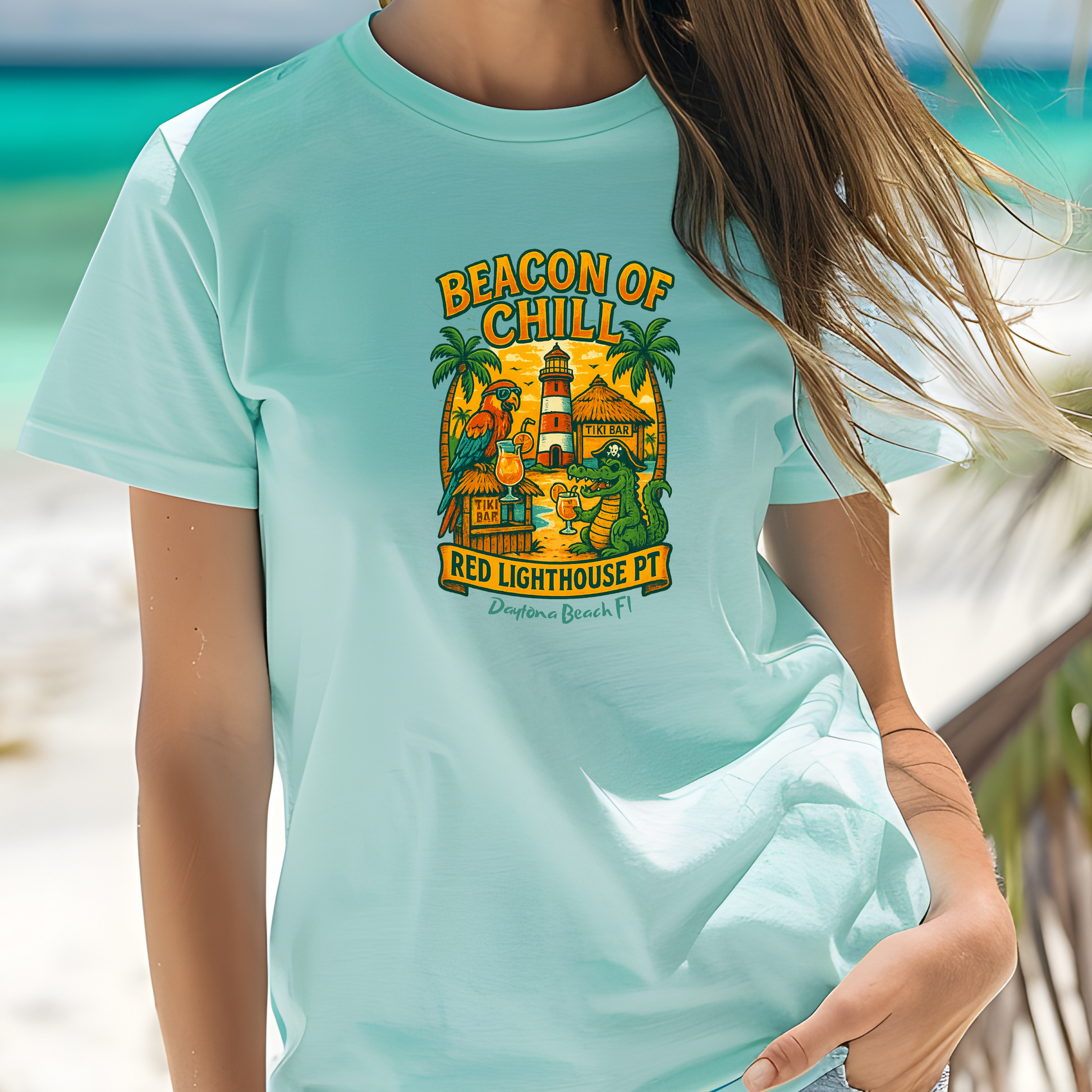 Red Lighthouse Pt  Jimmy Buffet Style T-Shirt