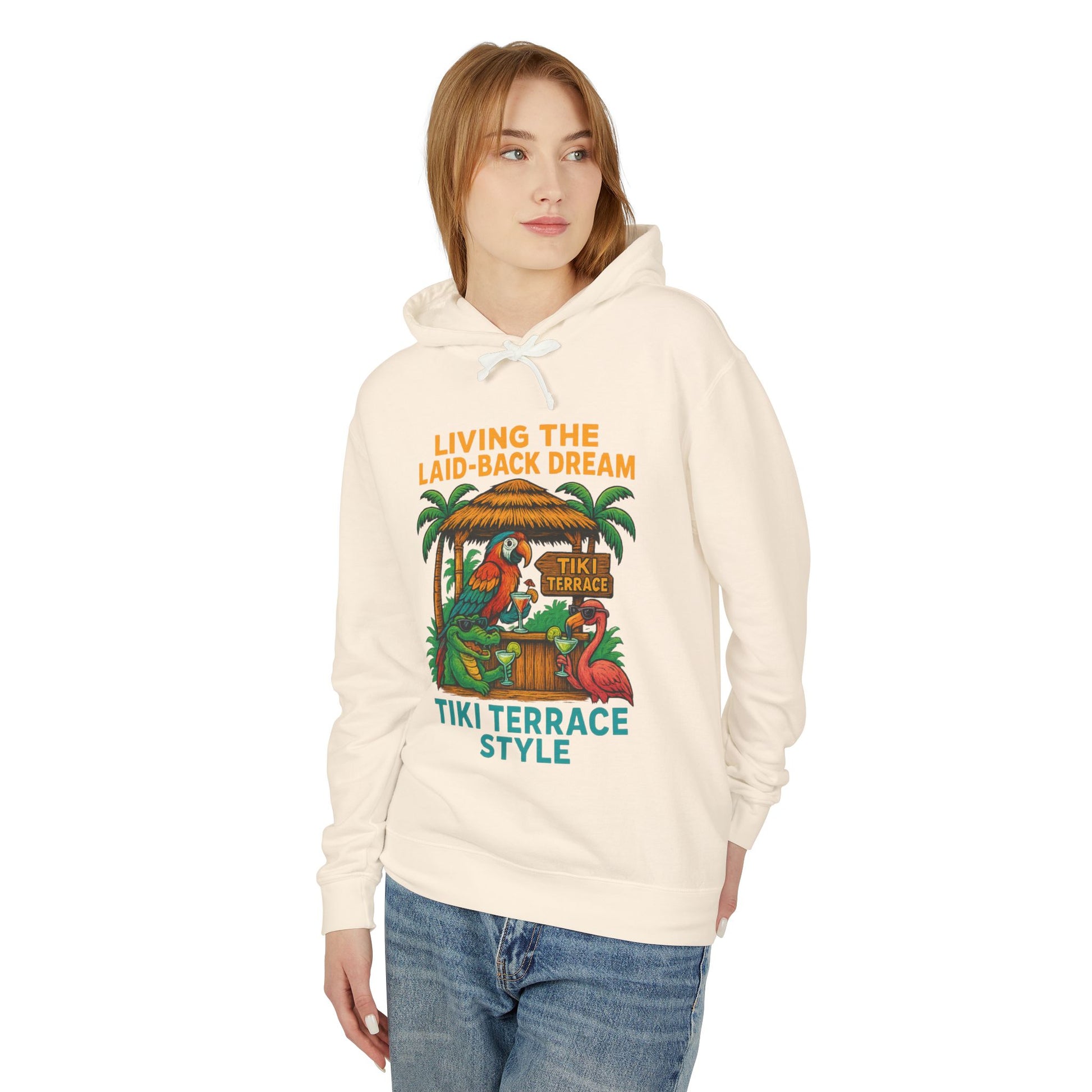 Tiki Terrace Lightweight Comfort Colors Hoodie - Jimmy Buffet Style