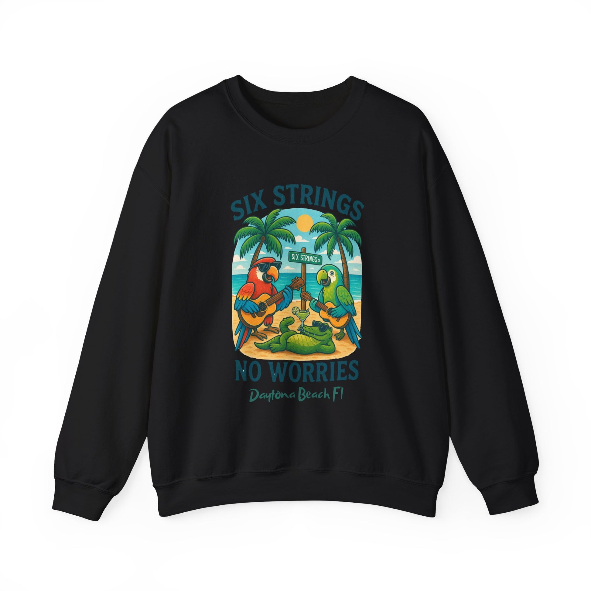 Six Strings  Crewneck Sweatshirt - Jimmy Buffet Style