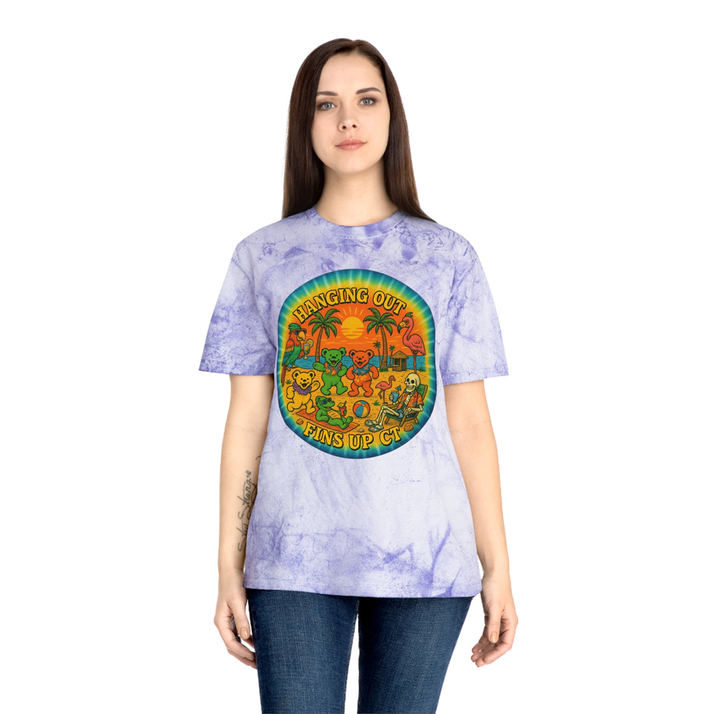 Fins Up Ct  shirt  Comfort colors 1745 Tie Dye