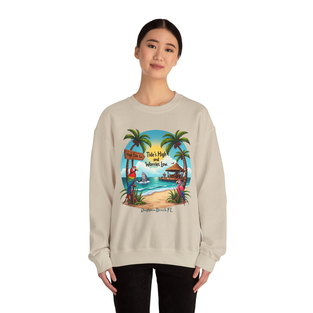 High tide Ln Crewneck Sweatshirt - Jimmy Buffet Style