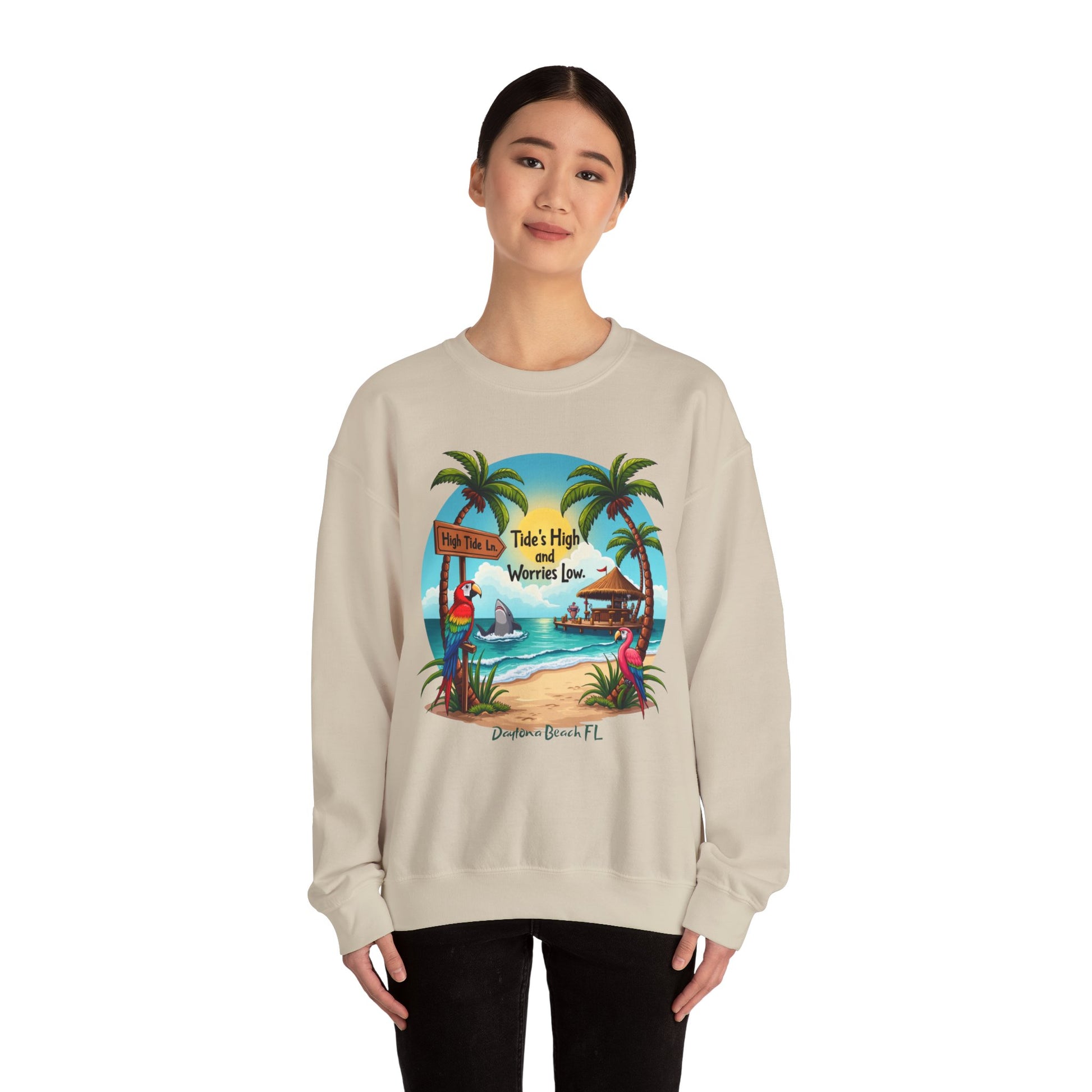 High tide Ln Crewneck Sweatshirt - Jimmy Buffet Style
