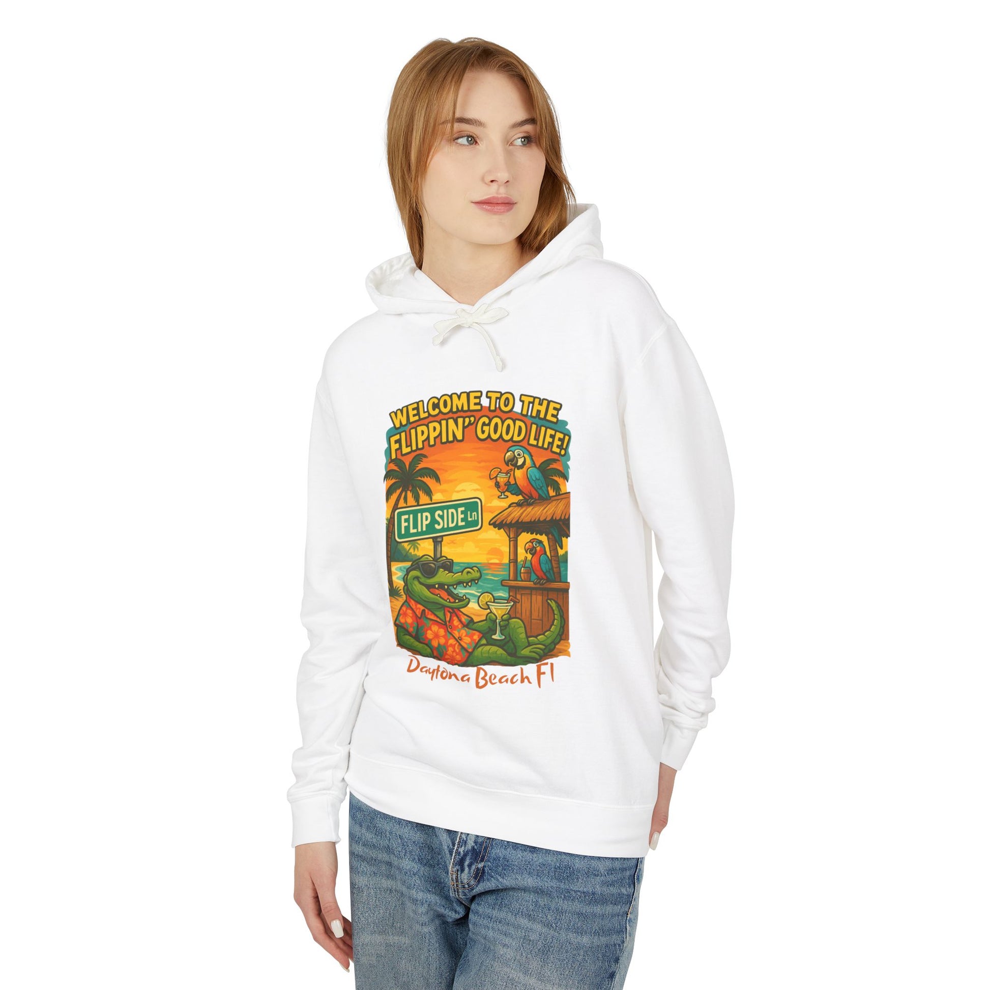 Flip Side Ln  Lightweight Comfort Colors Hoodie - Jimmy Buffet Style