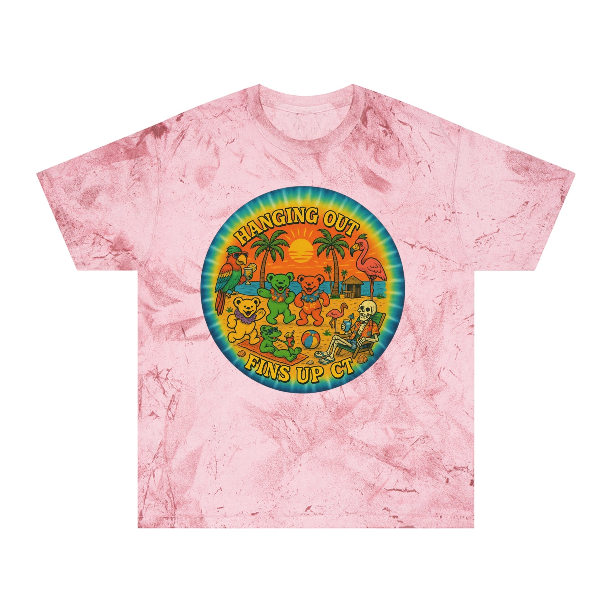 Fins Up Ct  shirt  Comfort colors 1745 Tie Dye