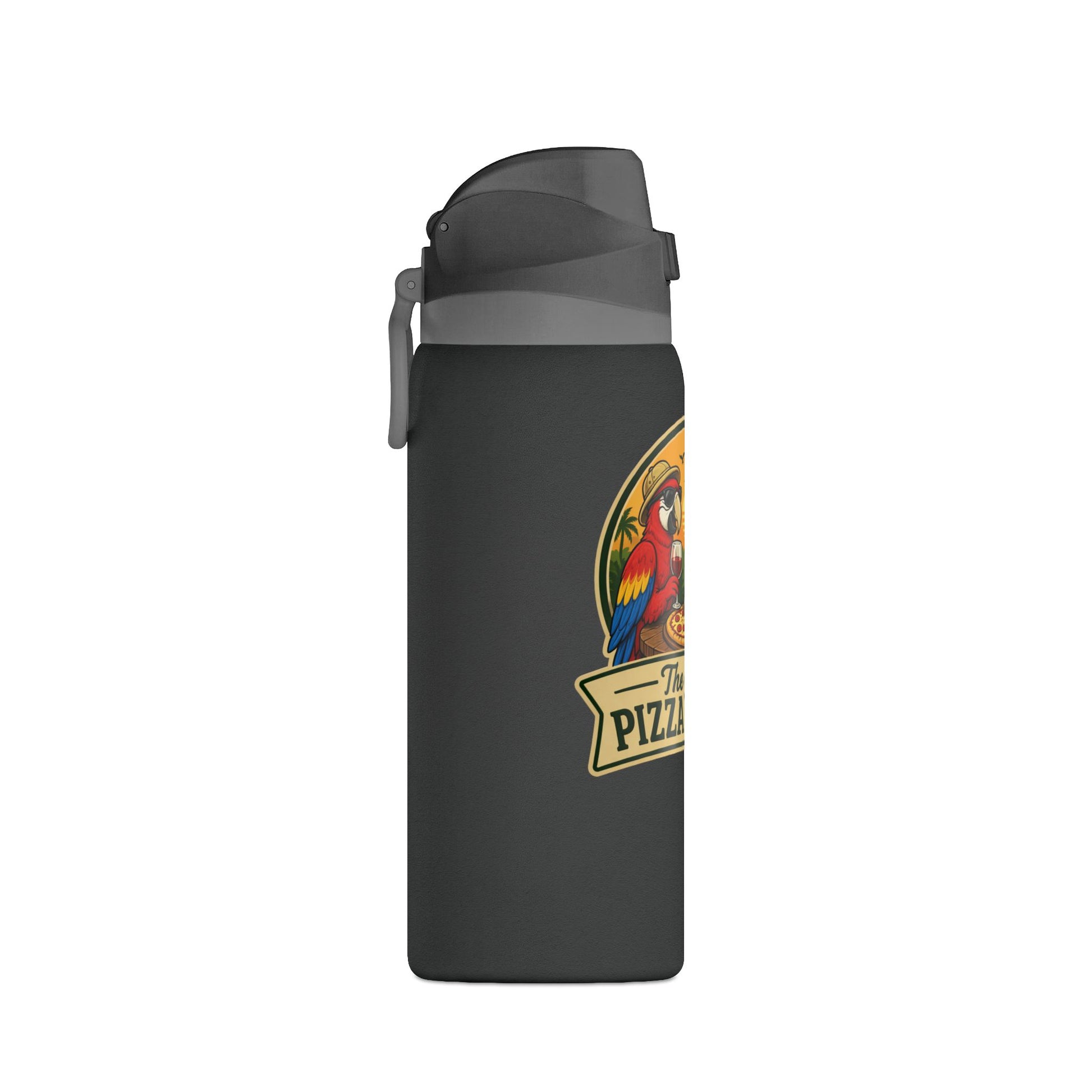 Insulated Water Bottle — "The Great Pizza Safari" Parrot Design, 32 oz