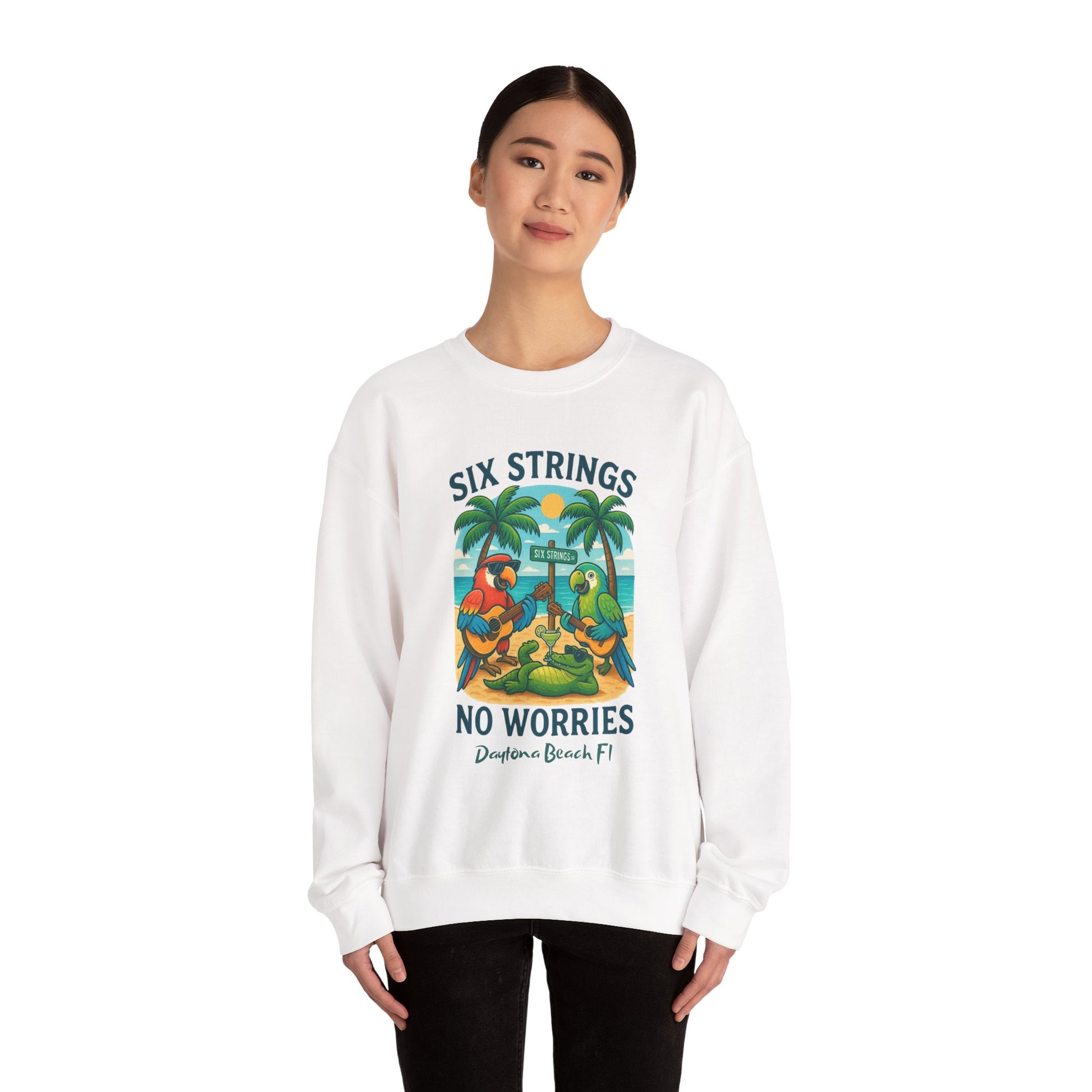 Six Strings  Crewneck Sweatshirt - Jimmy Buffet Style