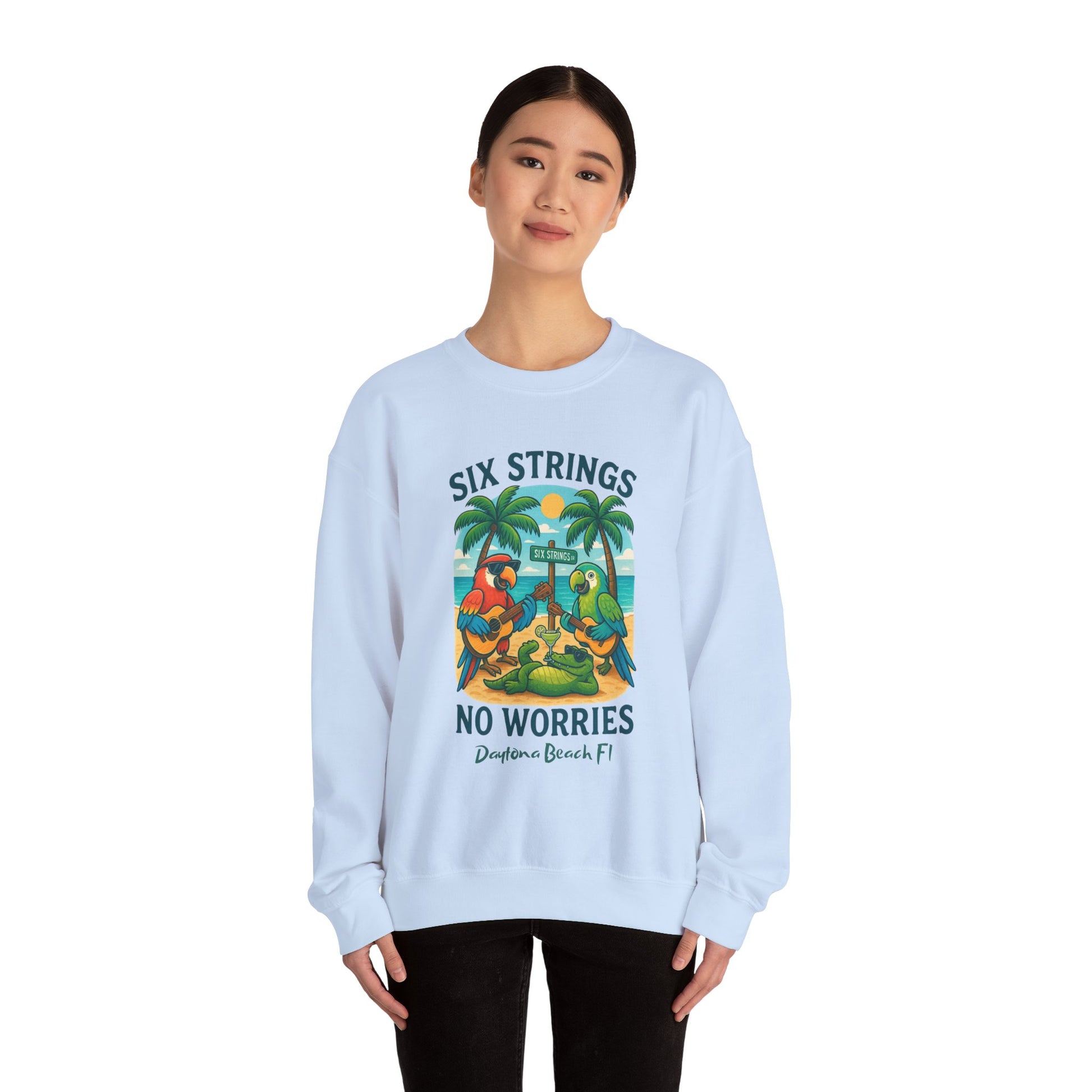 Six Strings  Crewneck Sweatshirt - Jimmy Buffet Style