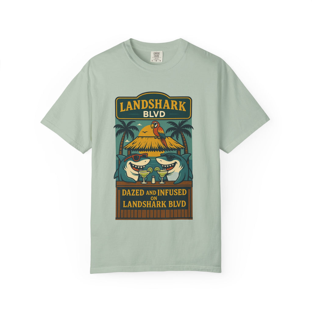 Landshark BLVD  design  T-Shirt, Summer Vibes Tee, Beachwear, Vacation Shirt, Funny Graphic Tee, Unisex Casual Wear