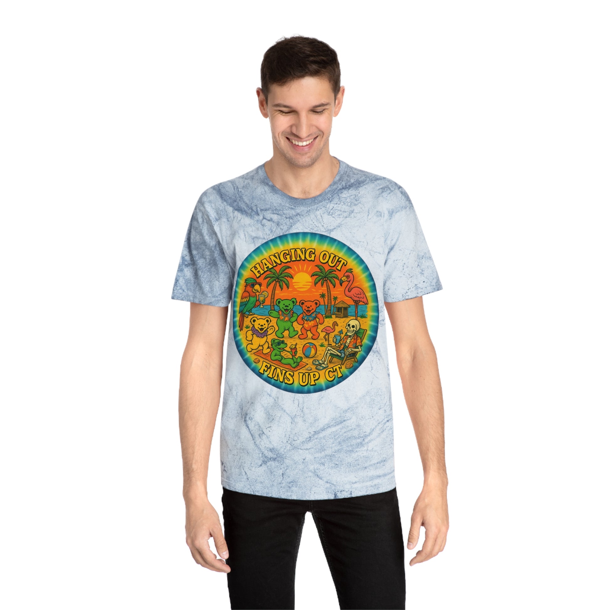 Fins Up Ct  shirt  Comfort colors 1745 Tie Dye