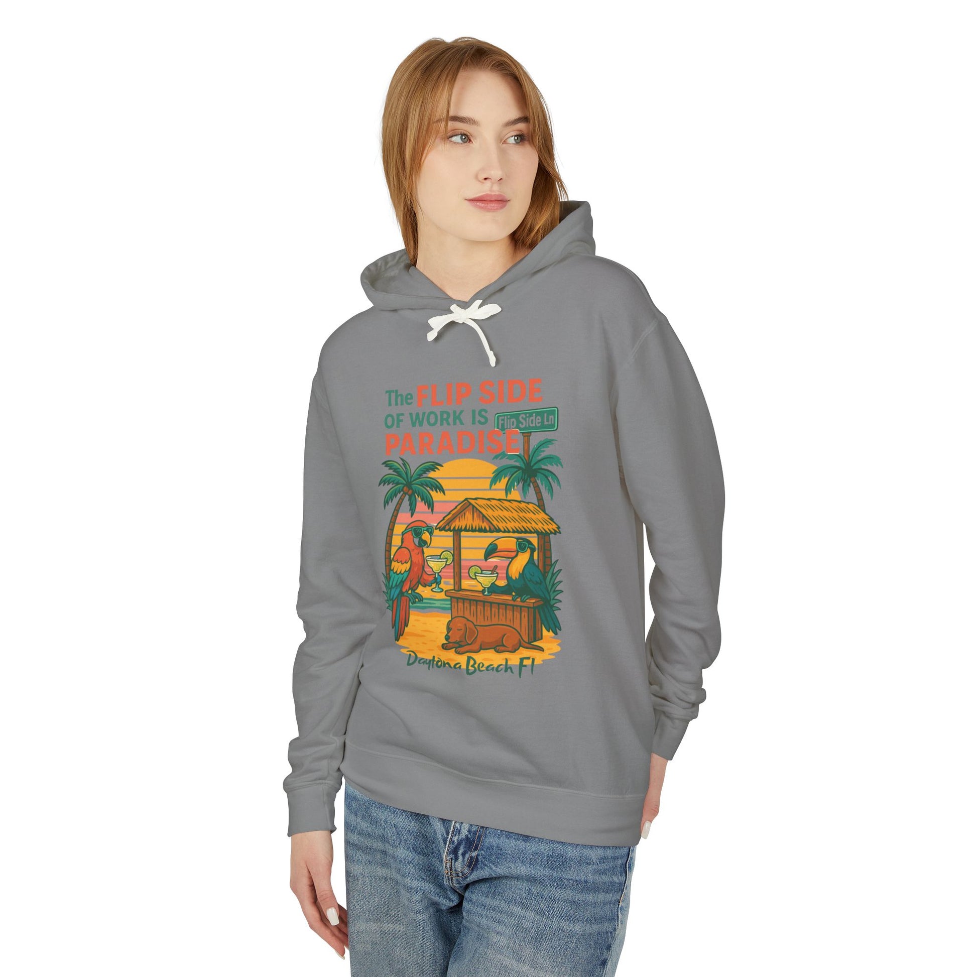 Flip Side Ln  Lightweight Comfort Colors Hoodie - Jimmy Buffet Style