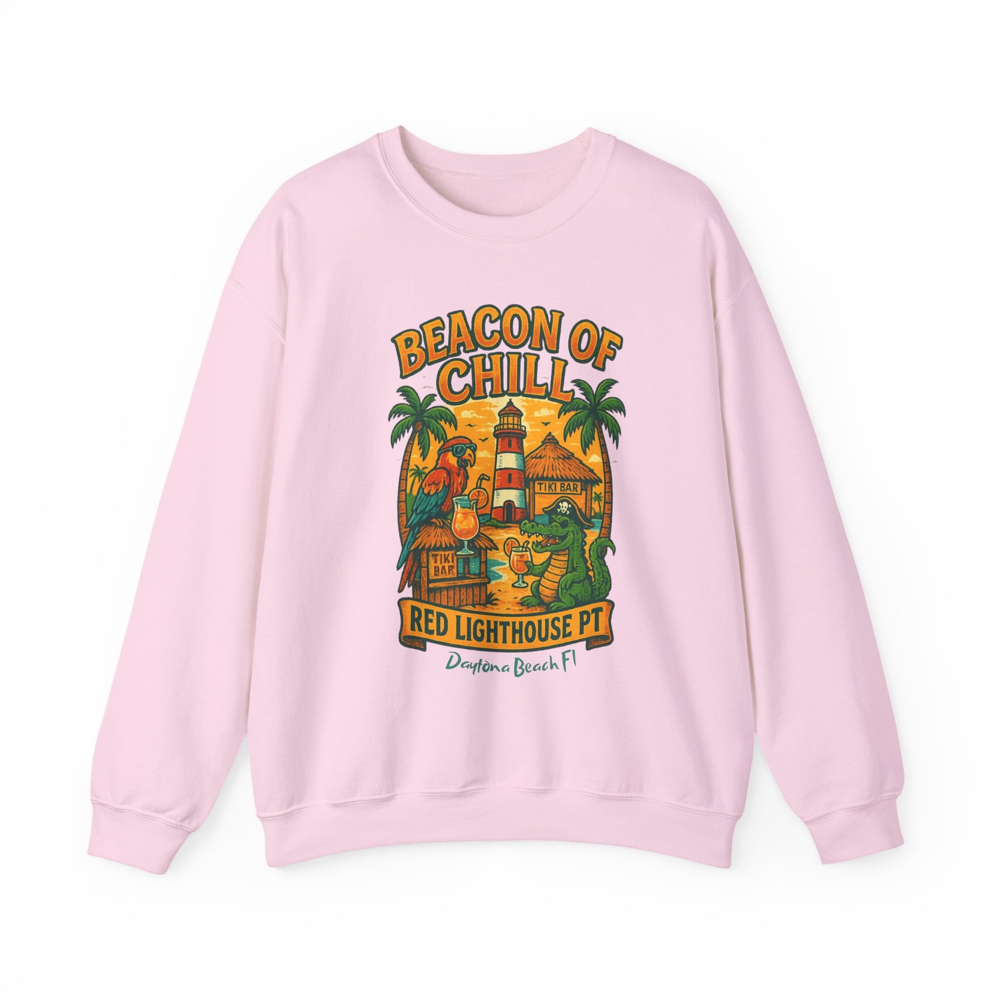 Red Lighthouse pt  Crewneck Sweatshirt - Jimmy Buffet Style