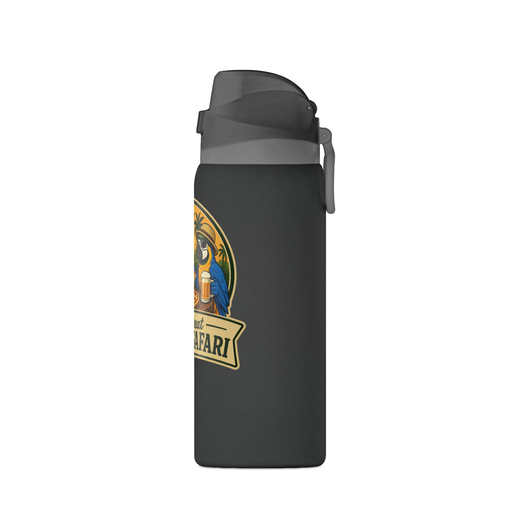 Insulated Water Bottle — "The Great Pizza Safari" Parrot Design, 32 oz