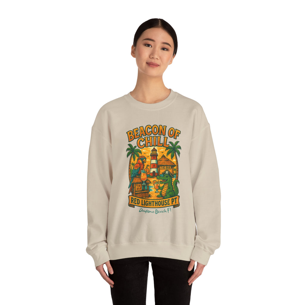 Red Lighthouse pt  Crewneck Sweatshirt - Jimmy Buffet Style