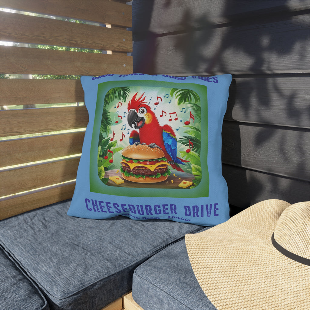 Latitude Margaritaville Tropical Outdoor Pillows - Good Times & Good Vibes gifts Beach House Cushion, Summer Patio Accent Fun Outdoor  Decor