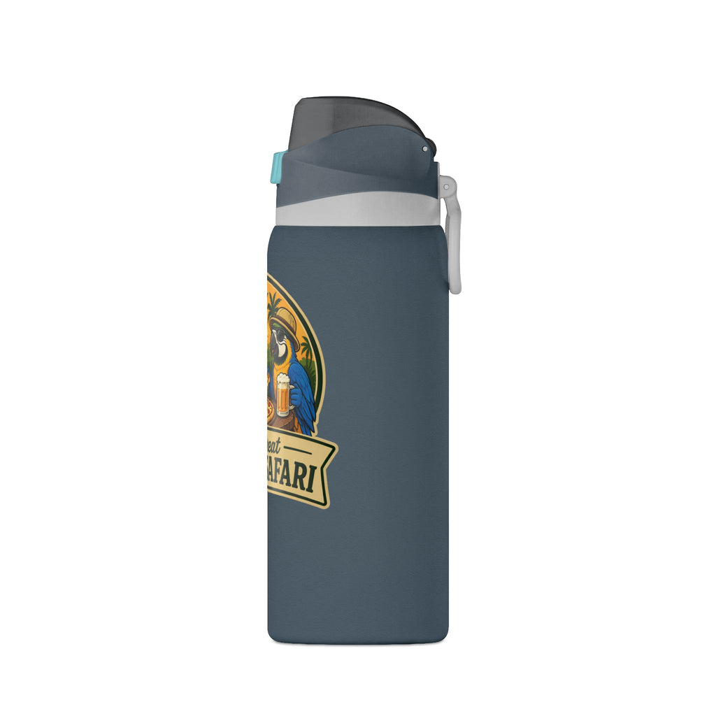 Insulated Water Bottle — "The Great Pizza Safari" Parrot Design, 32 oz