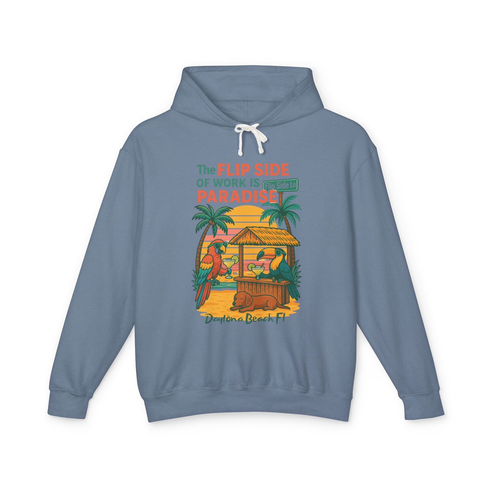 Flip Side Ln  Lightweight Comfort Colors Hoodie - Jimmy Buffet Style