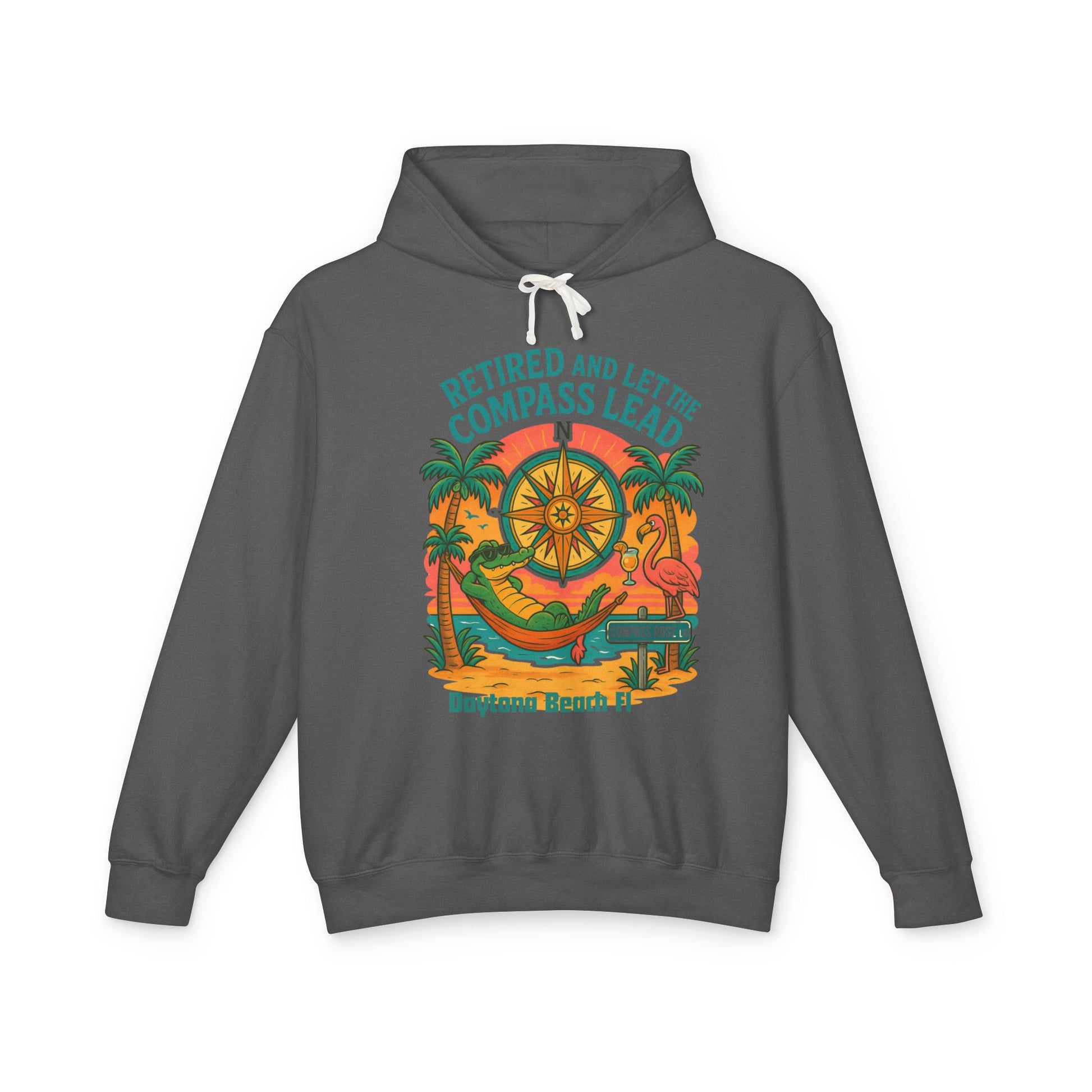 Compass Rose ln Lightweight Comfort Colors Hoodie - Jimmy Buffet Style