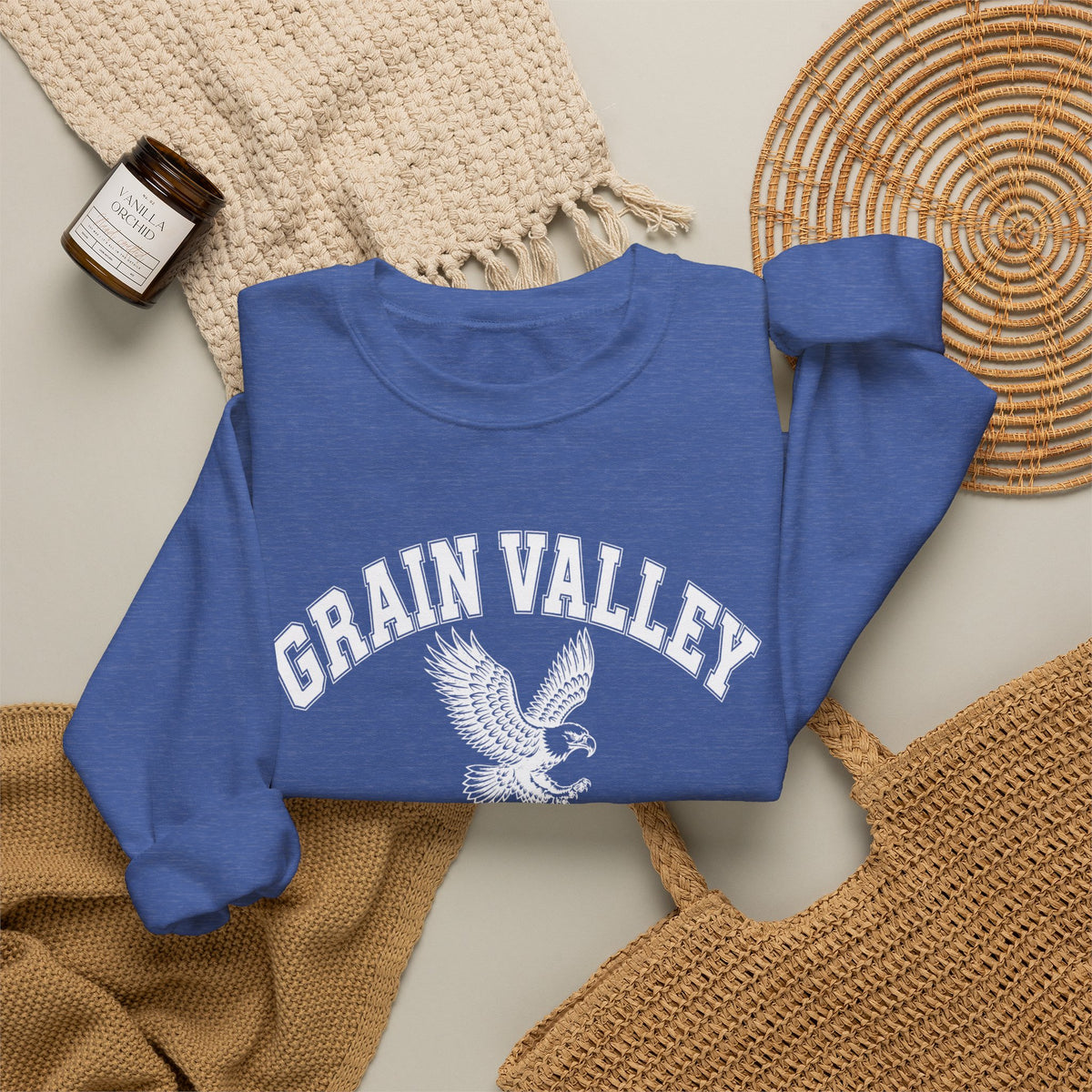 Grain Valley Eagles Crewneck Sweatshirt — Class of '86 Vintage School Spirit
