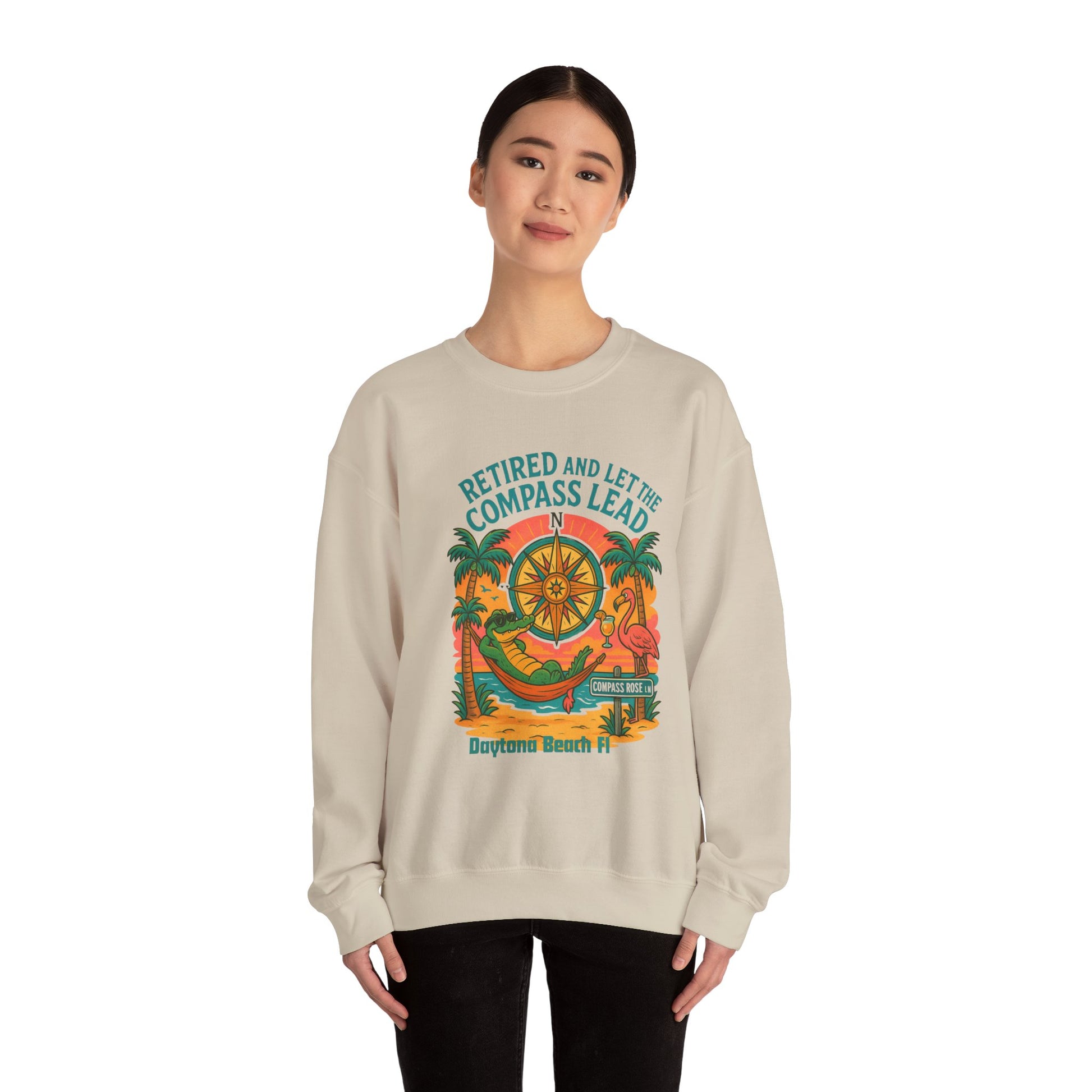 Compass Rose ln Crewneck Sweatshirt - Jimmy Buffet Style