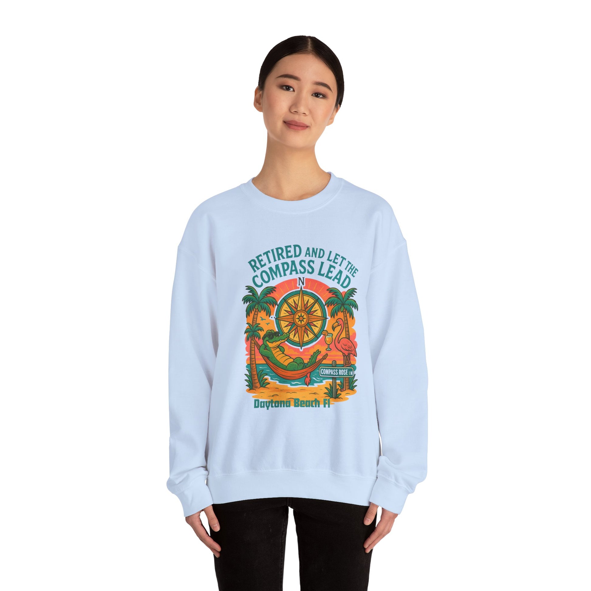 Compass Rose ln Crewneck Sweatshirt - Jimmy Buffet Style