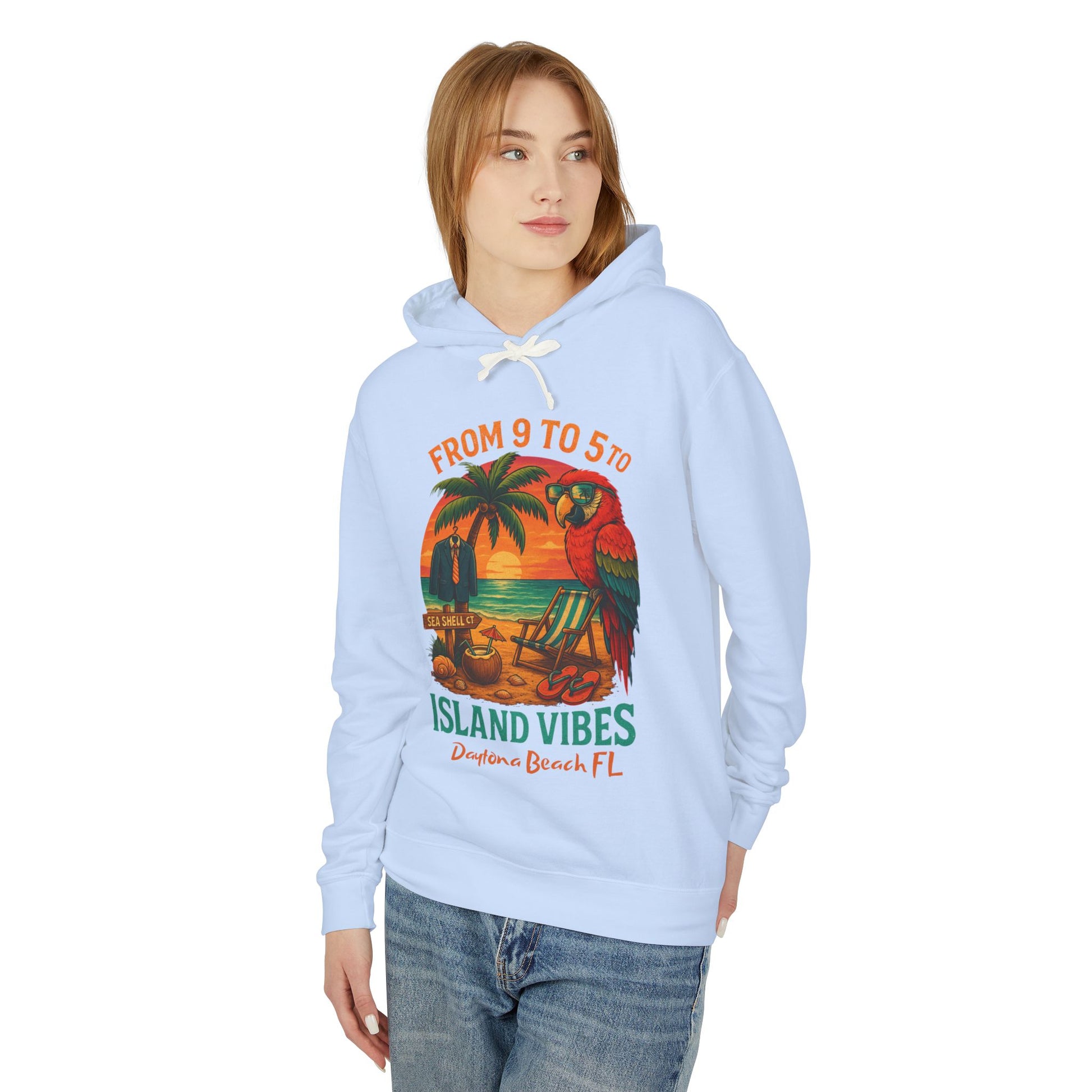 Sea Shell ct   Lightweight Comfort Colors Hoodie - Jimmy Buffet Style