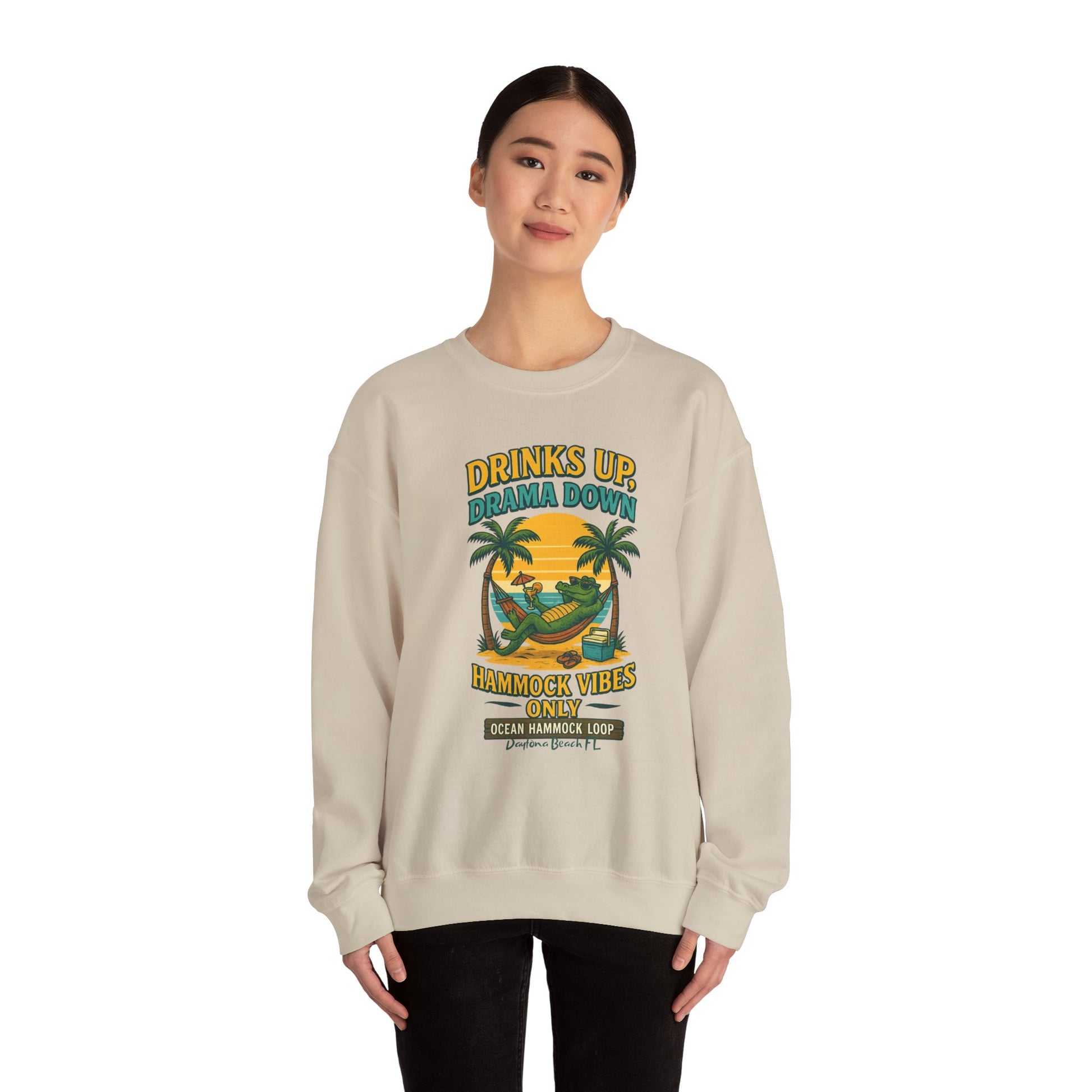 Ocean hammock Loop  Crewneck Sweatshirt - Jimmy Buffet Style