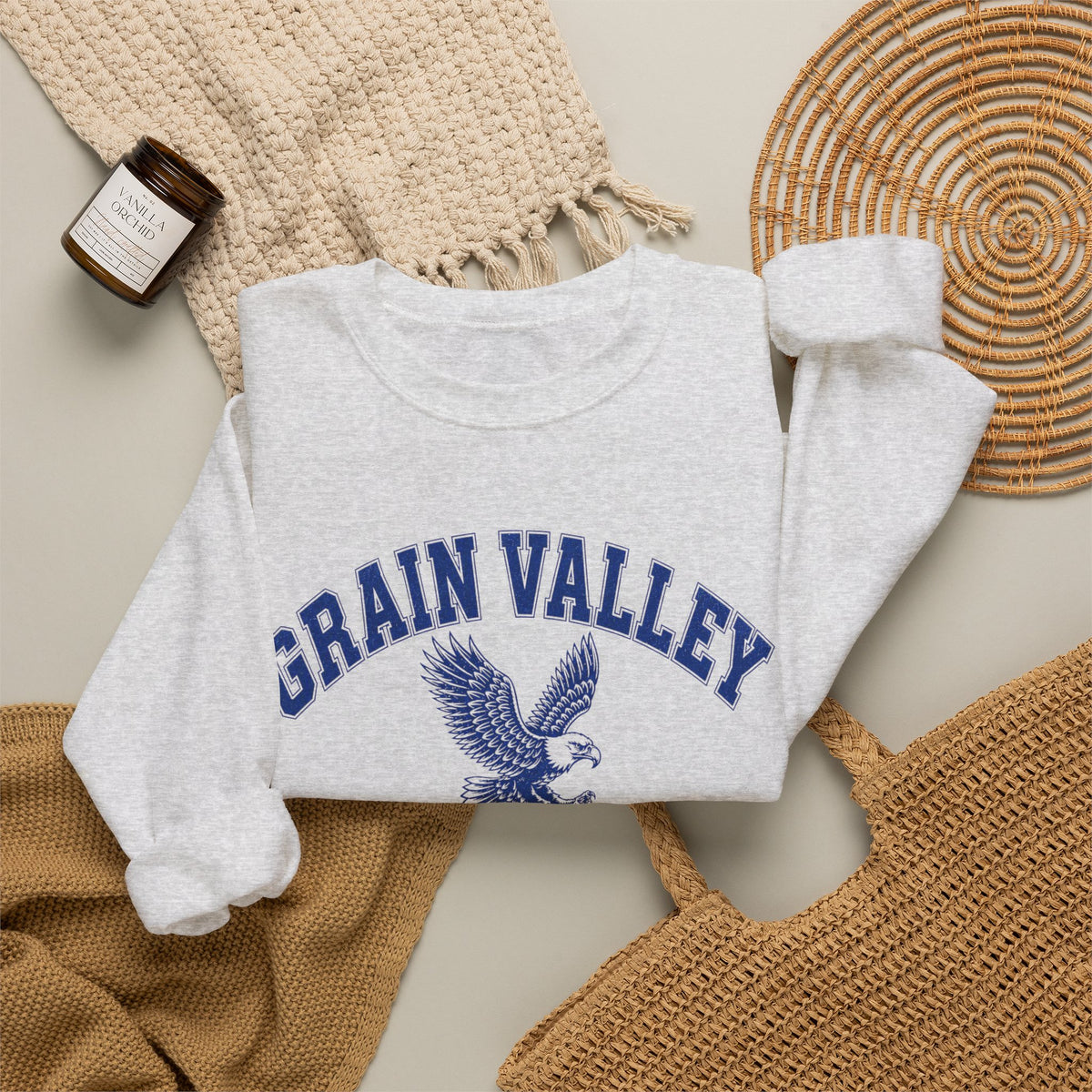 Grain Valley Eagles Crewneck Sweatshirt — Class of '86 Vintage School Spirit