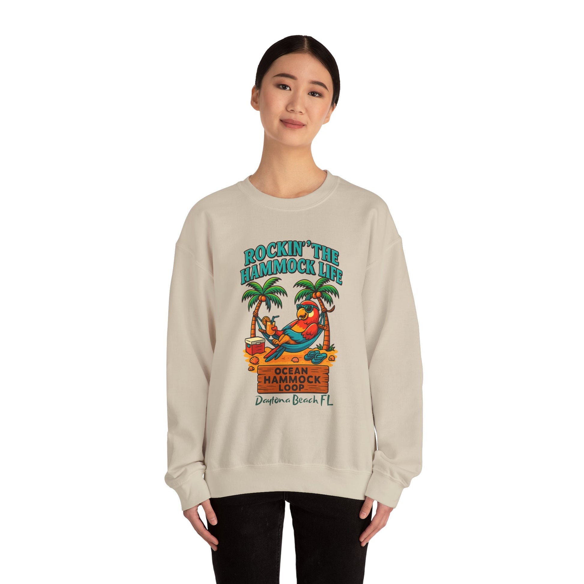 Ocean hammock Loop  Crewneck Sweatshirt - Jimmy Buffet Style