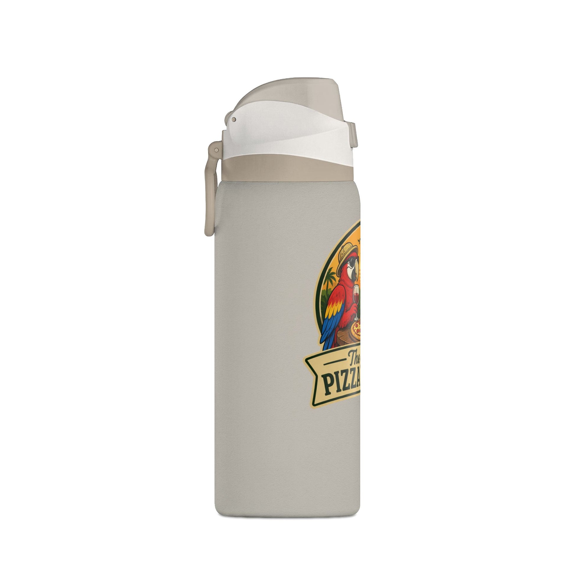 Insulated Water Bottle — "The Great Pizza Safari" Parrot Design, 32 oz
