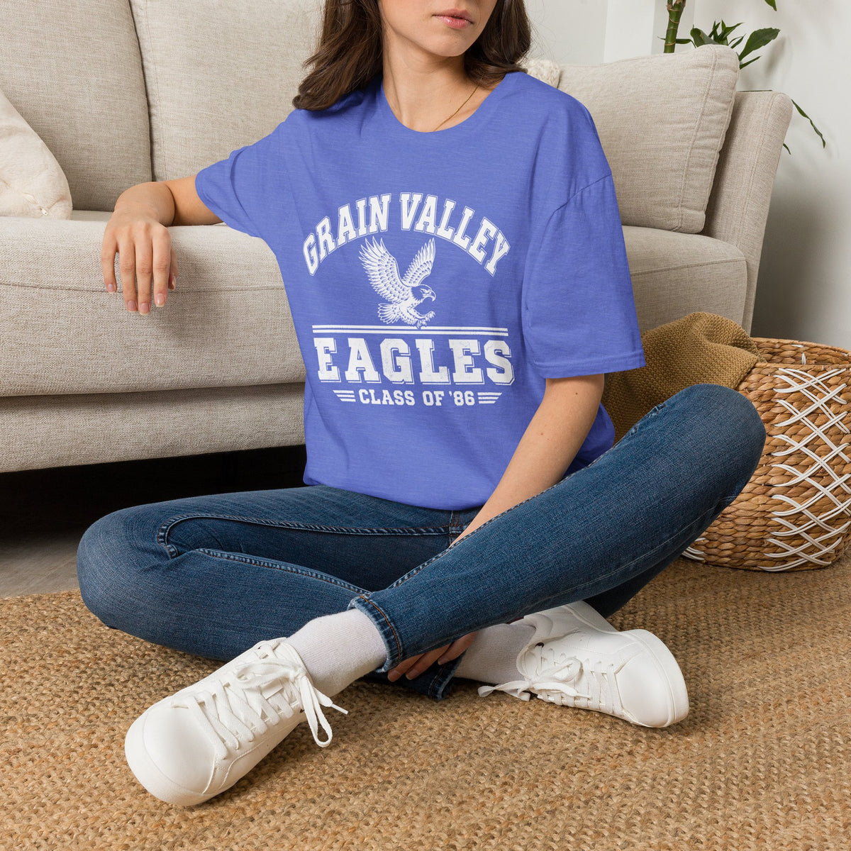 Grain Valley Eagles Vintage Logo T-Shirt | Class of '86 School Spirit