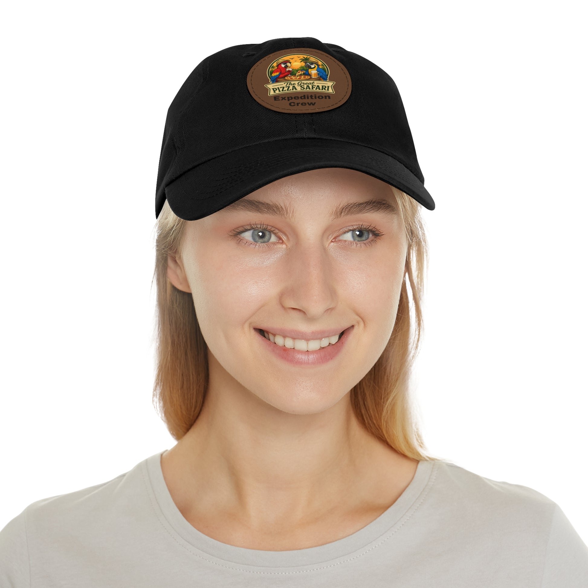 Dad Hat — Pizza Safari Expedition Crew Leather Patch