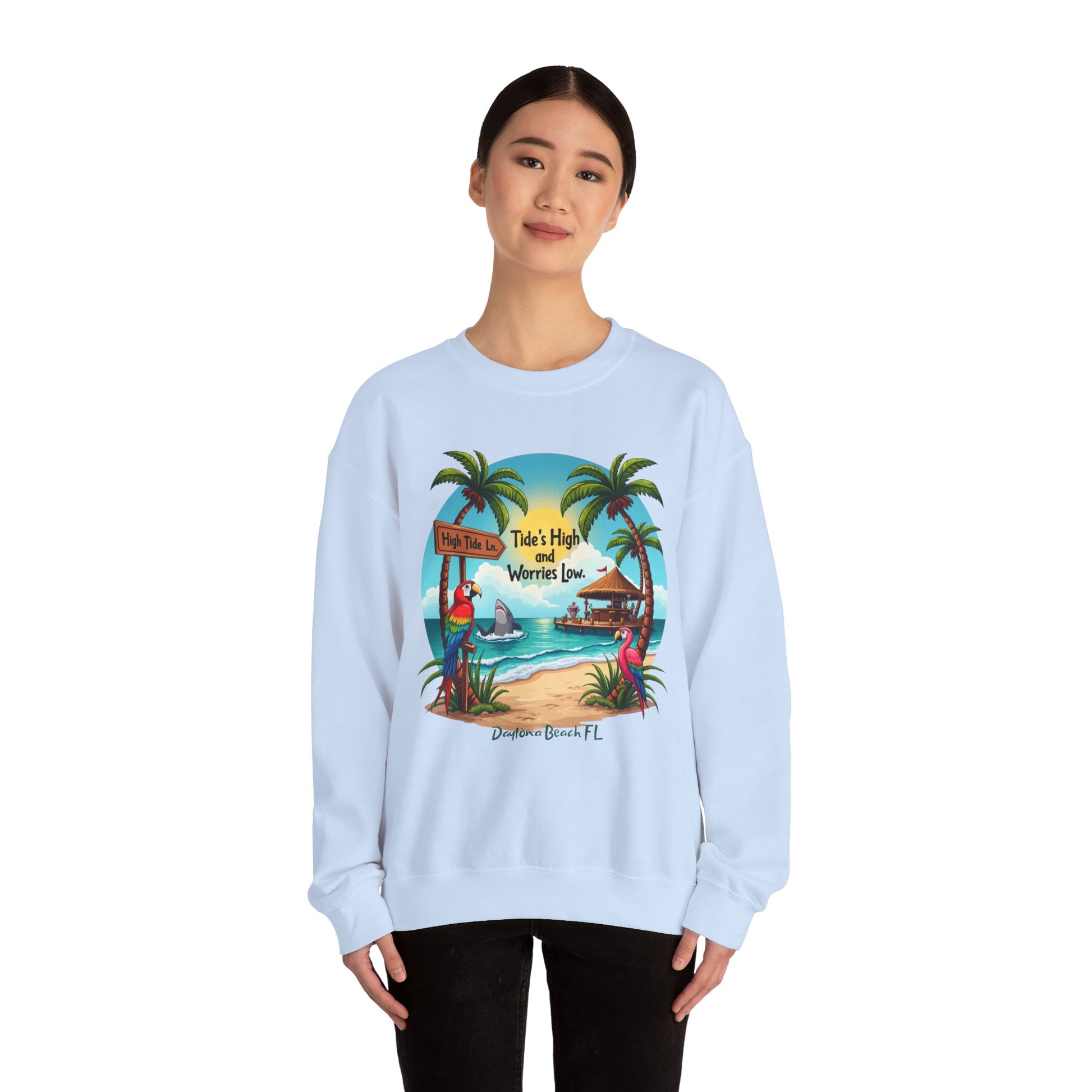High tide Ln Crewneck Sweatshirt - Jimmy Buffet Style