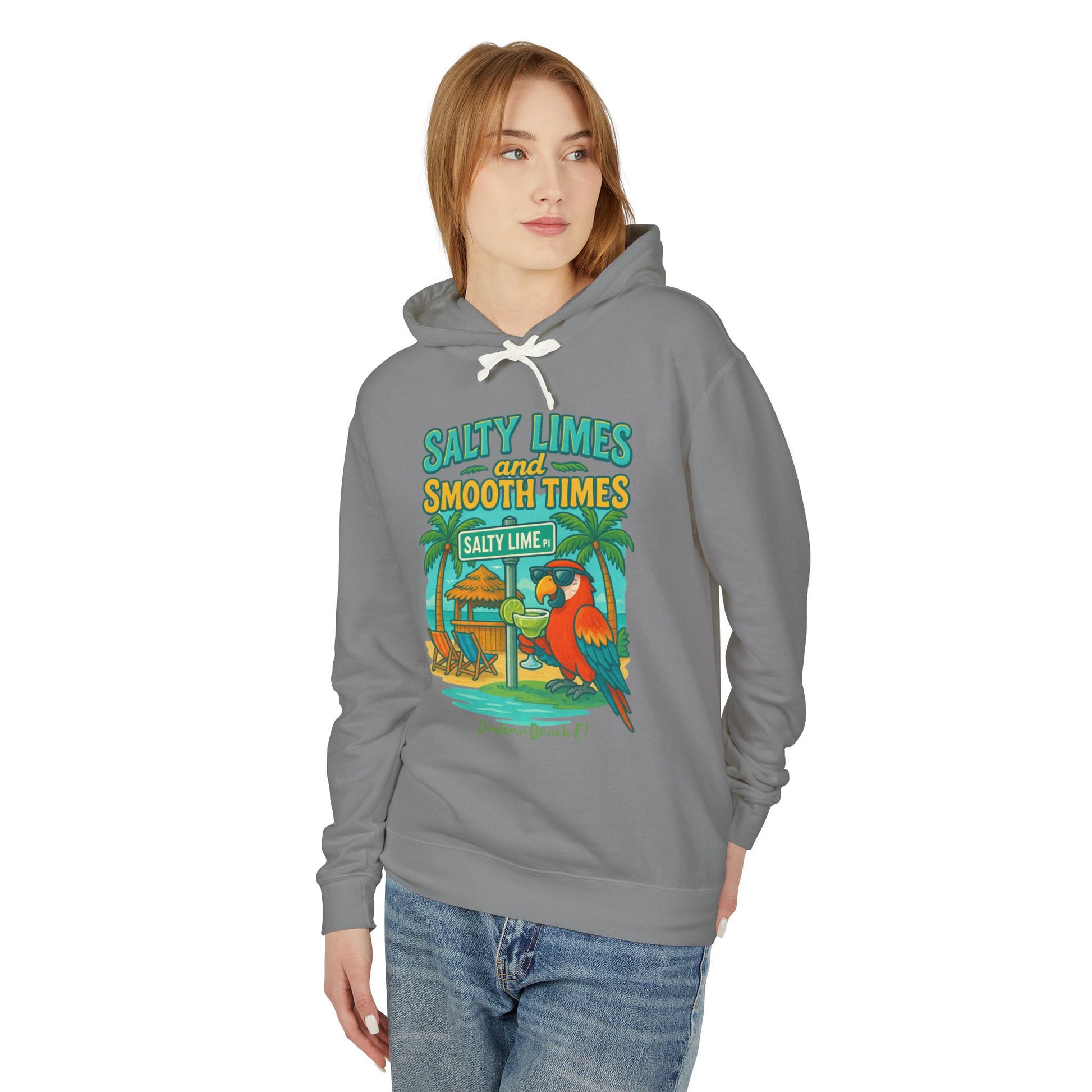 Salty Lime  Place  Lightweight Comfort Colors Hoodie - Jimmy Buffet Style