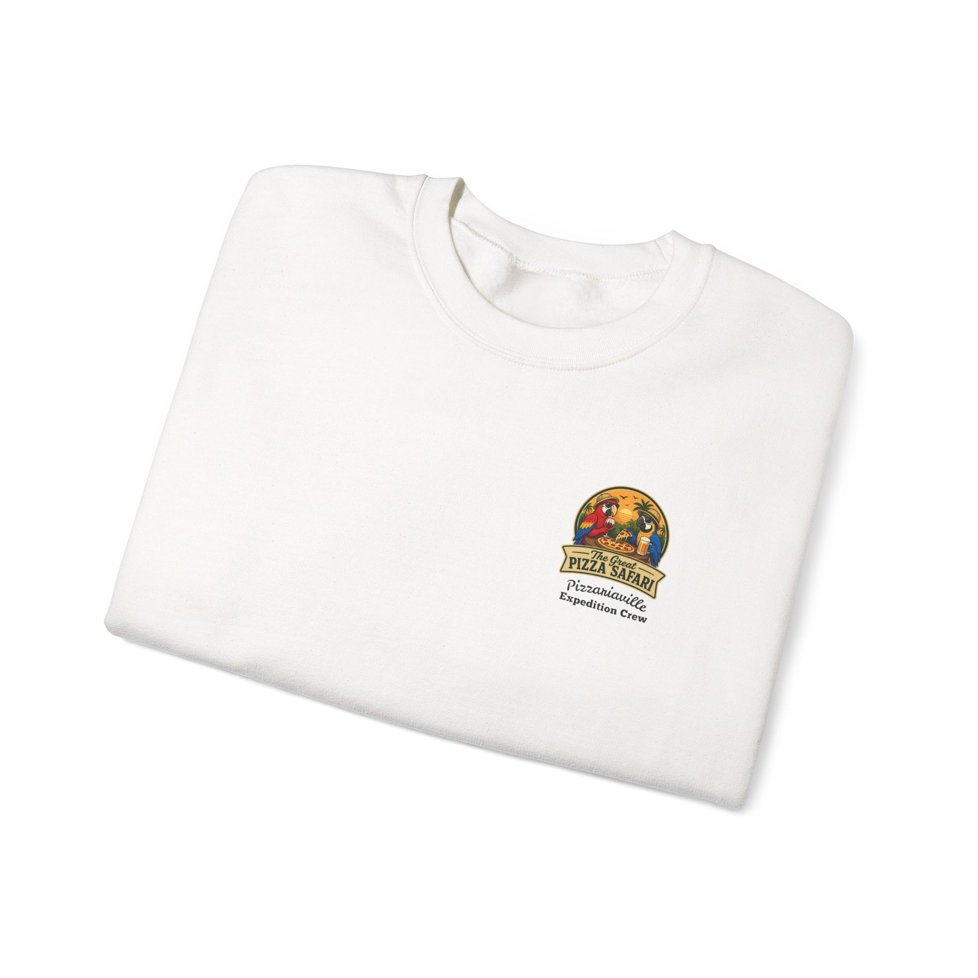 Pizza Safari Crewneck Sweatshirt — "The Great Pizza Safari" Graphic