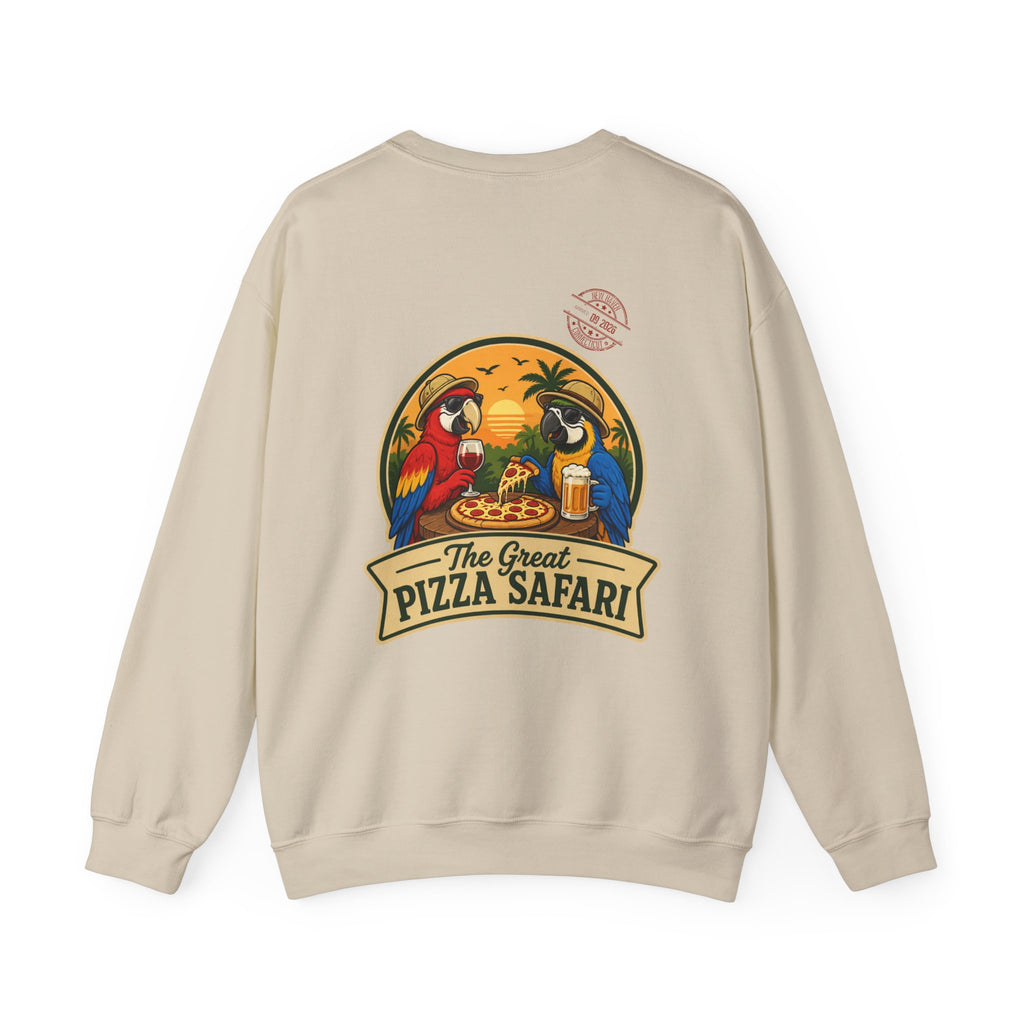 Pizza Safari Crewneck Sweatshirt — "The Great Pizza Safari" Graphic