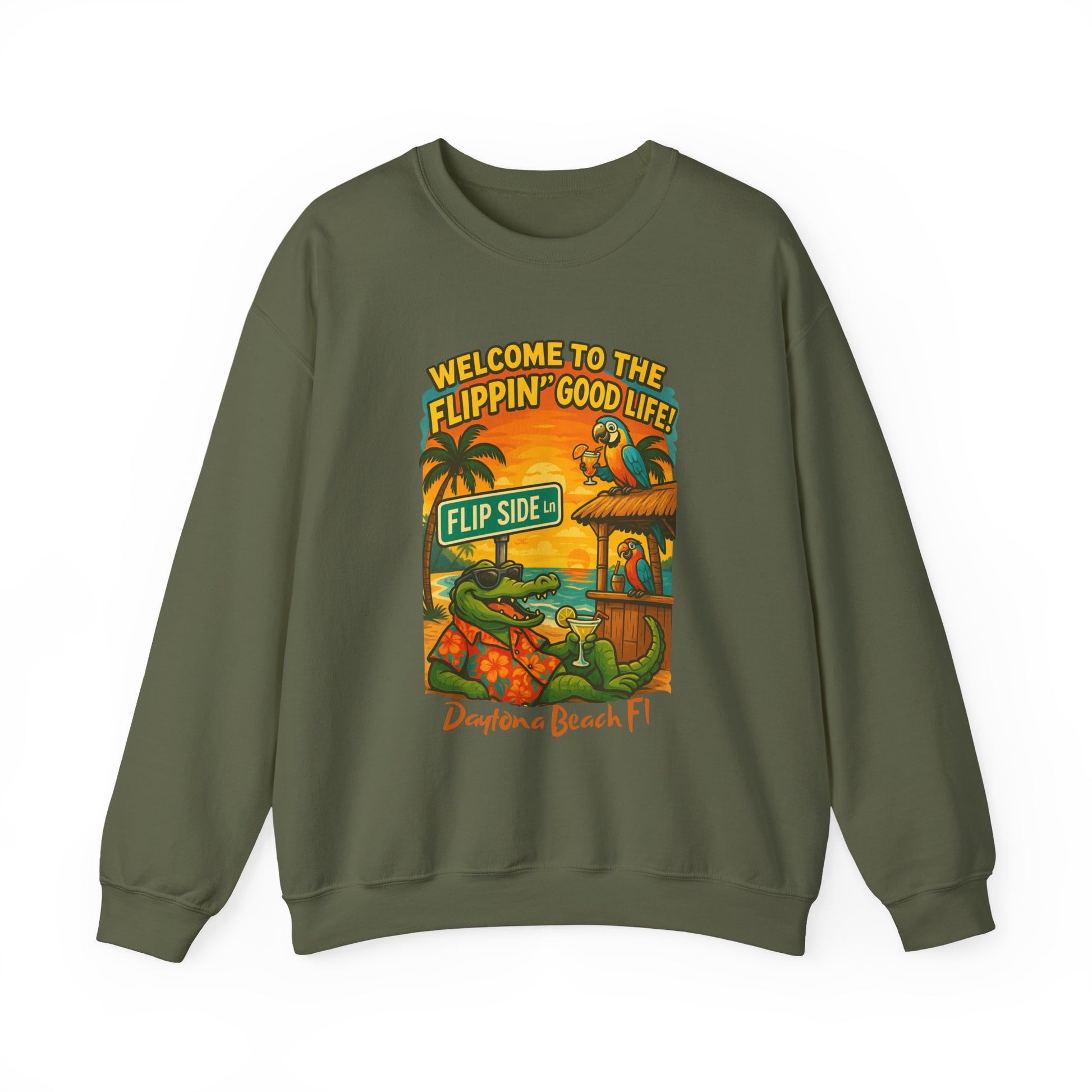 Flip side ln  Crewneck Sweatshirt - Jimmy Buffet Style